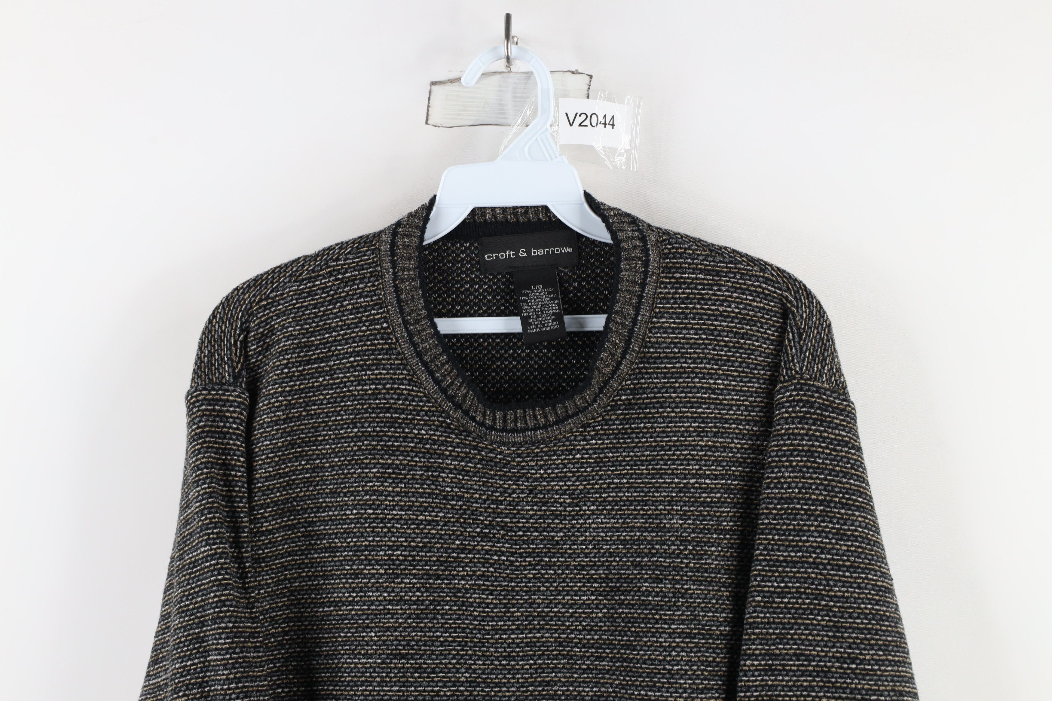 Vintage Vintage 90s Streetwear Striped Fleece Knit Crewneck Sweater Size US L / EU 52-54 / 3 - 2 Thumbnail
