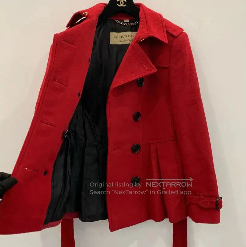 Burberry Burberry Red Wool Women's Coat. Size M / US 6-8 / IT 42-44 - 3 Thumbnail