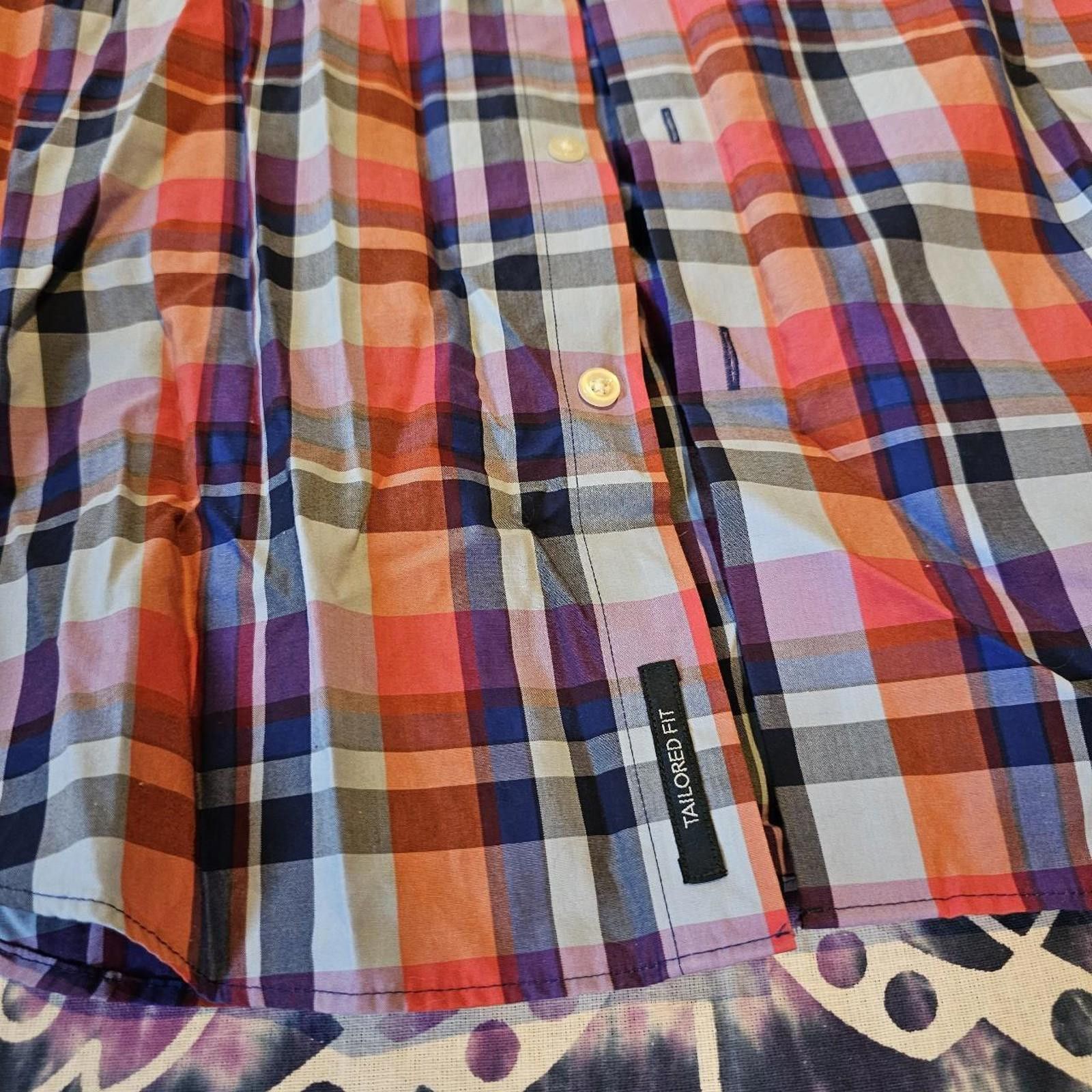 Designer MEN'S PLAID NON-IRON BUTTON DOWN SHIRT Size US S / EU 44-46 / 1 - 2 Thumbnail