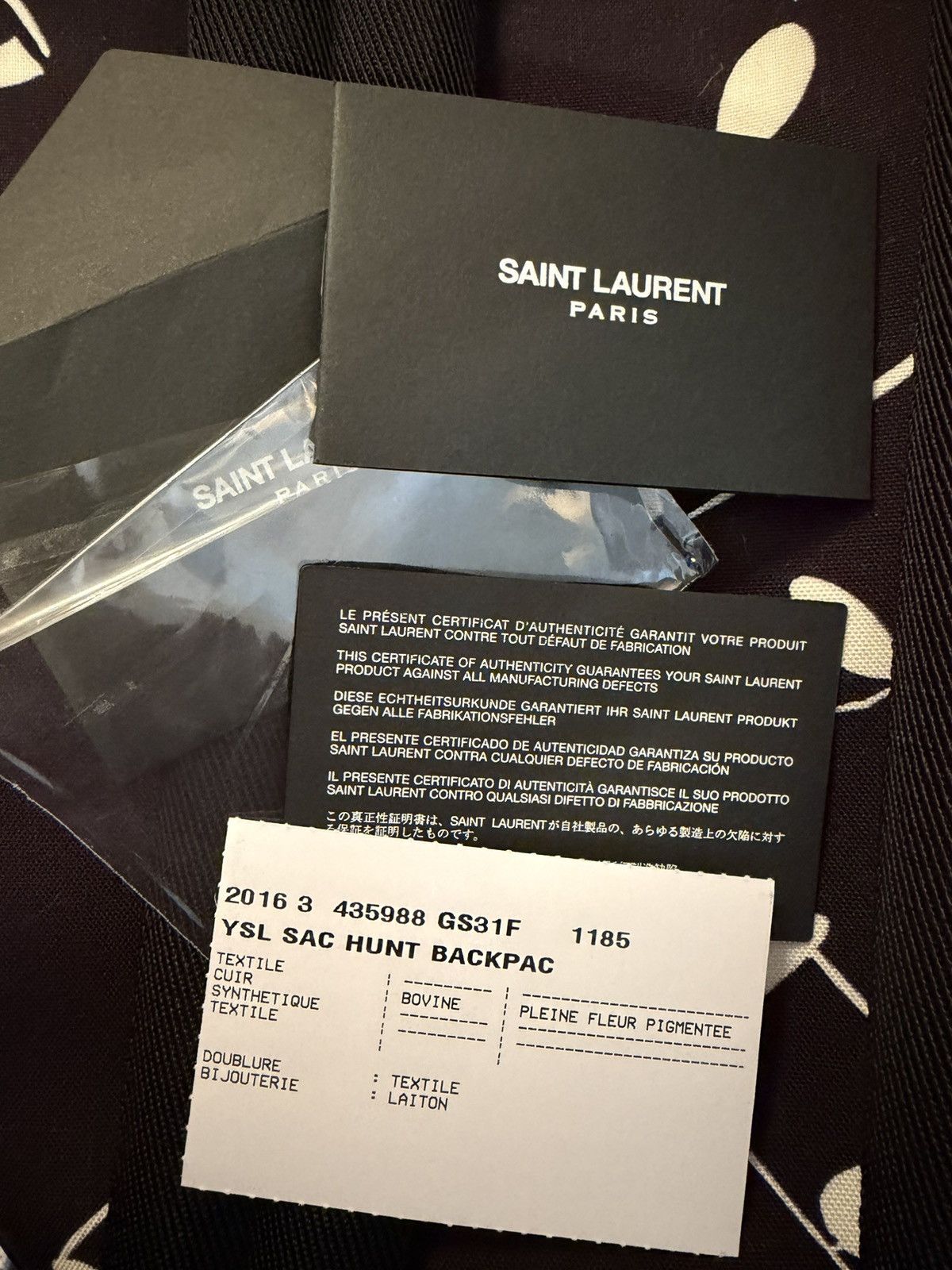Saint Laurent Paris Saint Laurent City Backpack Music Notes Size ONE SIZE - 11 Thumbnail