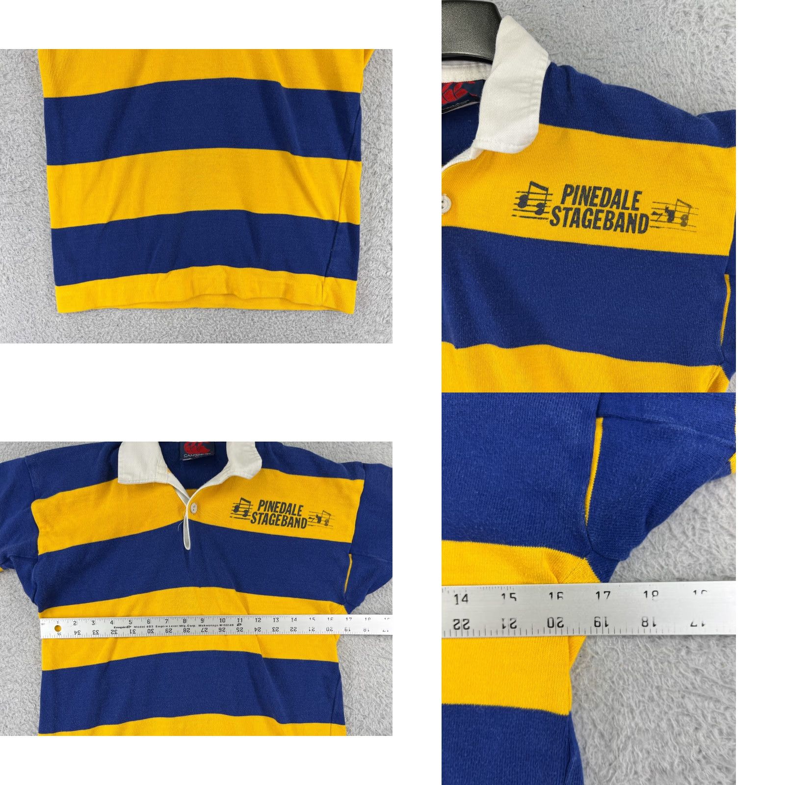 Vintage VINTAGE Canterbury Polo Shirt Men Small Yellow Blue Rugby Cotton Golf Pinedale Stageband Size US S / EU 44-46 / 1 - 8 Thumbnail