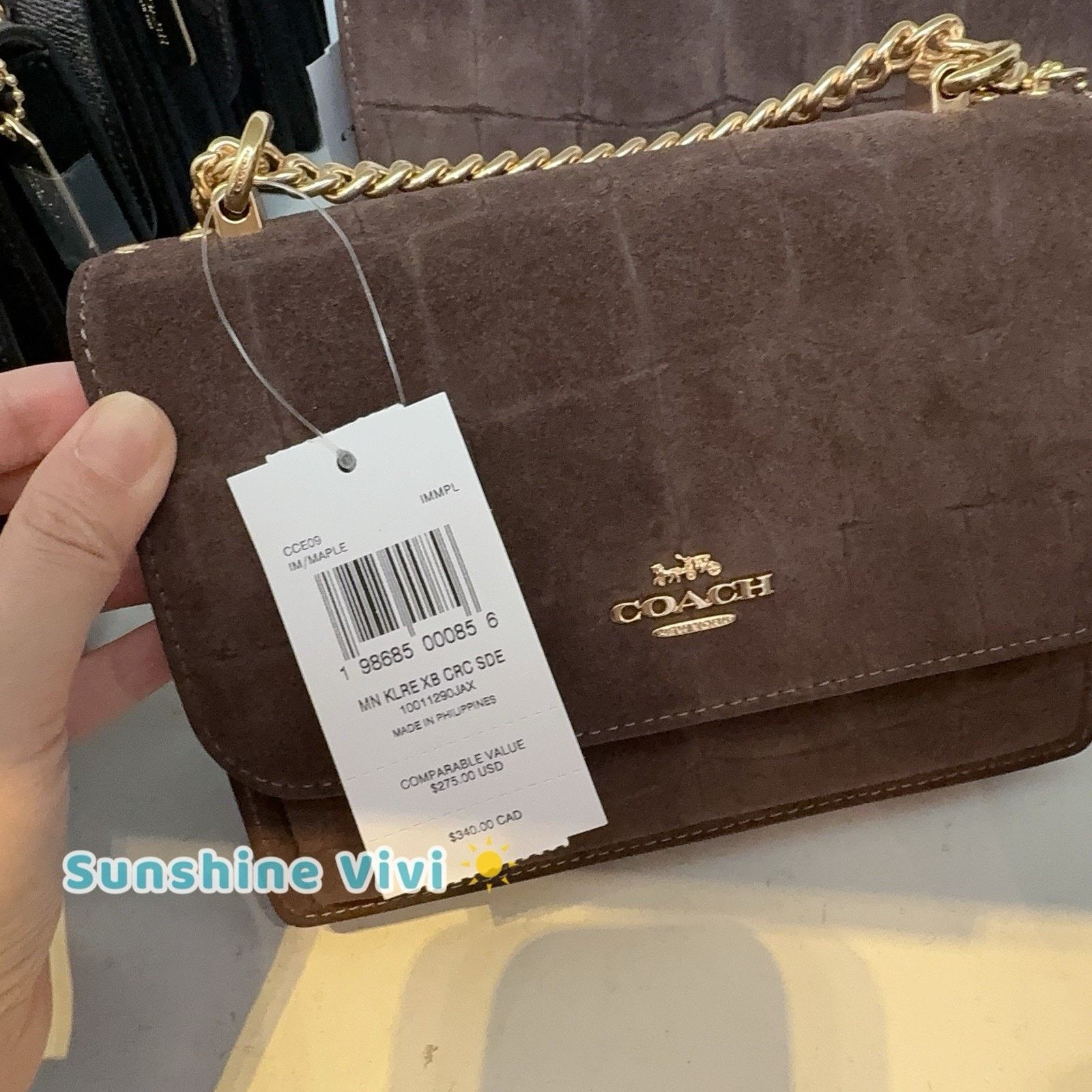Coach NWT Coach Mini Klare Crossbody Bag CCE09 Gold/Maple suede Size ONE SIZE - 7 Thumbnail