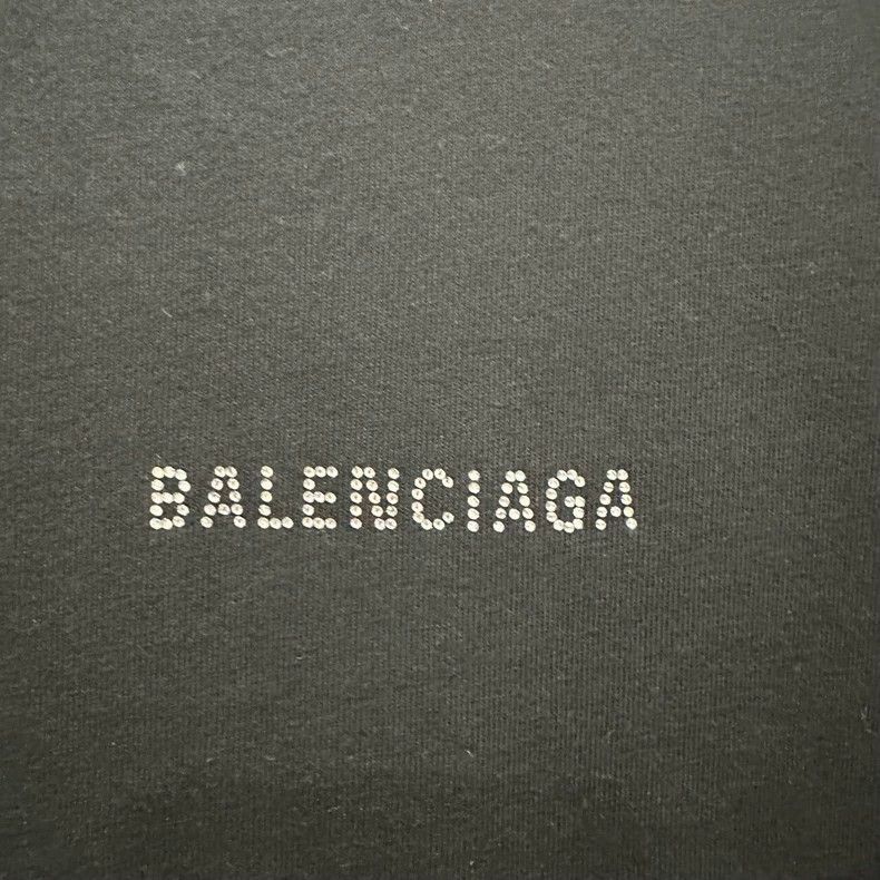 Balenciaga Balenciaga Black Back Crystal Logo Short Sleeve Size US L / EU 52-54 / 3 - 4 Thumbnail