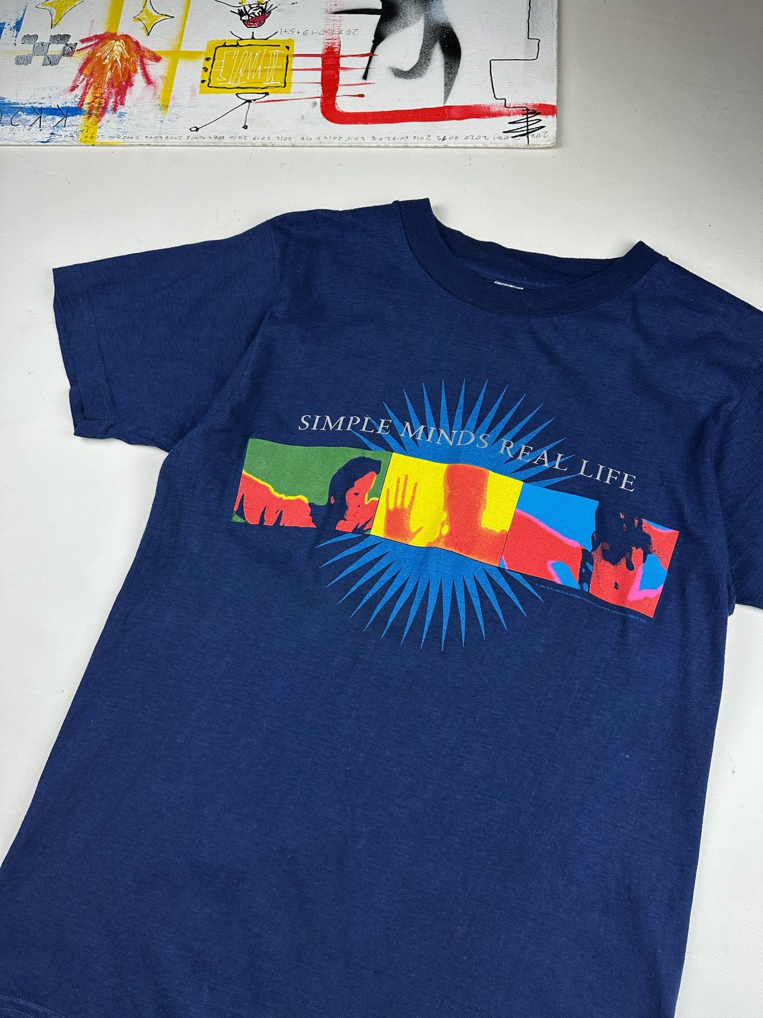 Band Tees Vintage 1991 Simple Minds The Real Tour T-Shirt acid print Size US M / EU 48-50 / 2 - 10 Thumbnail
