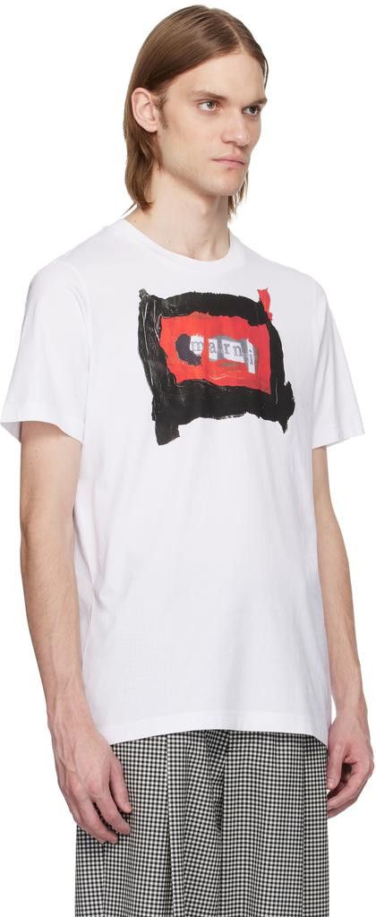Marni o1f1d3z0326 Painted Collage Logo T-Shirt in White Size US L / EU 52-54 / 3 - 2 Thumbnail