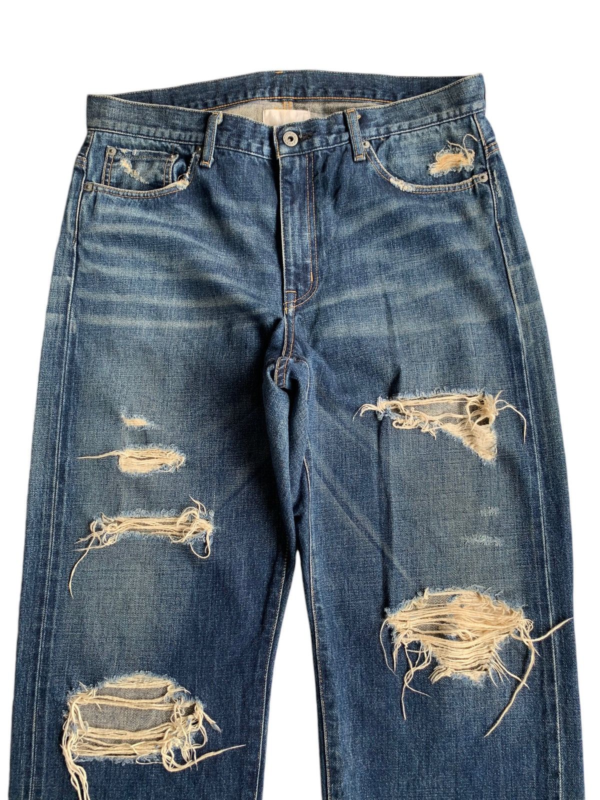 Japanese Brand × Kapital × Vintage Whiz Limited Japanese Ripped Selvedge Distressed Denim Size US 35 - 6 Thumbnail