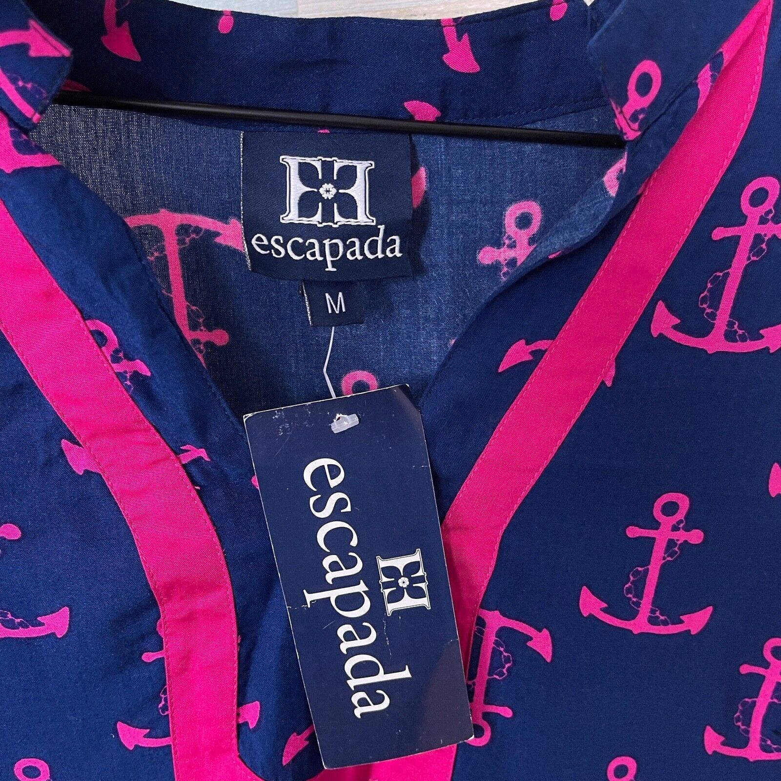 Other Escapada Holly Border Tunic Top Pink Navy Blue Womens Medium Size M / US 6-8 / IT 42-44 - 7 Thumbnail