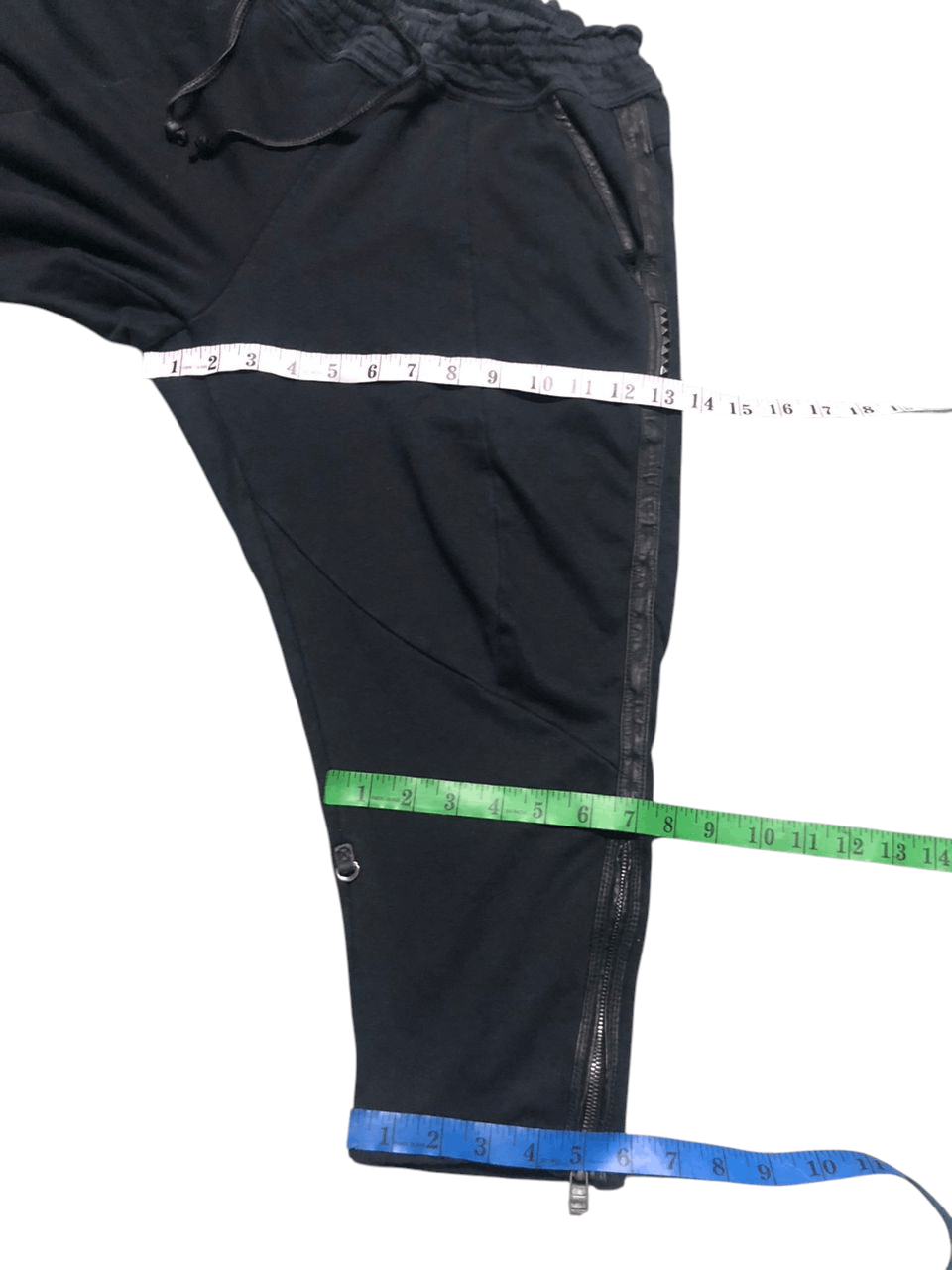 KMRii KMRII 3/4 Joggers Pant Leather Part Rare Design Size US 31 - 22 Thumbnail
