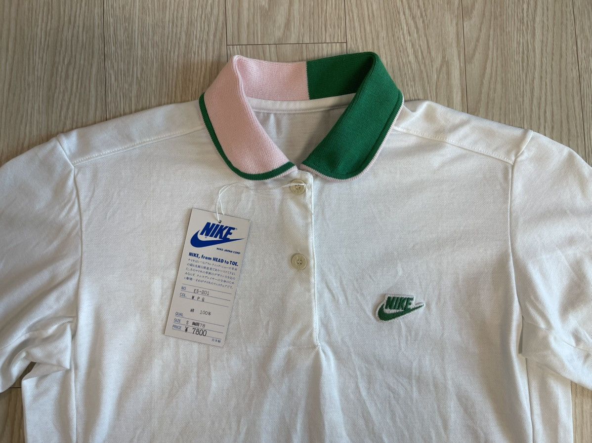 Nike Nike Blue Tag Japan Edition 80’s Vintage Polo Pique T-shirt Size S / US 4 / IT 40 - 2 Thumbnail