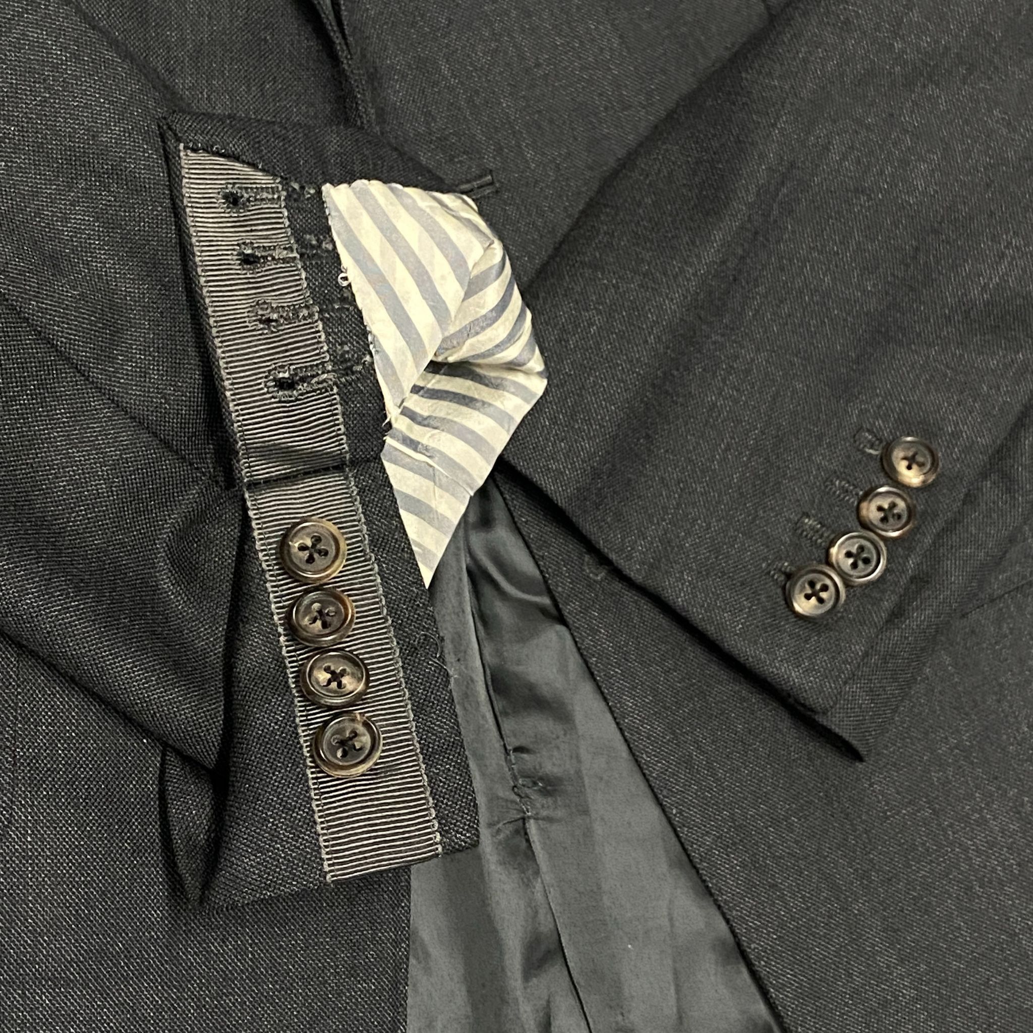 Thom Browne THOM BROWNE Dark Grey 3 Button Wool Blazer Jacket Size 36R - 8 Thumbnail