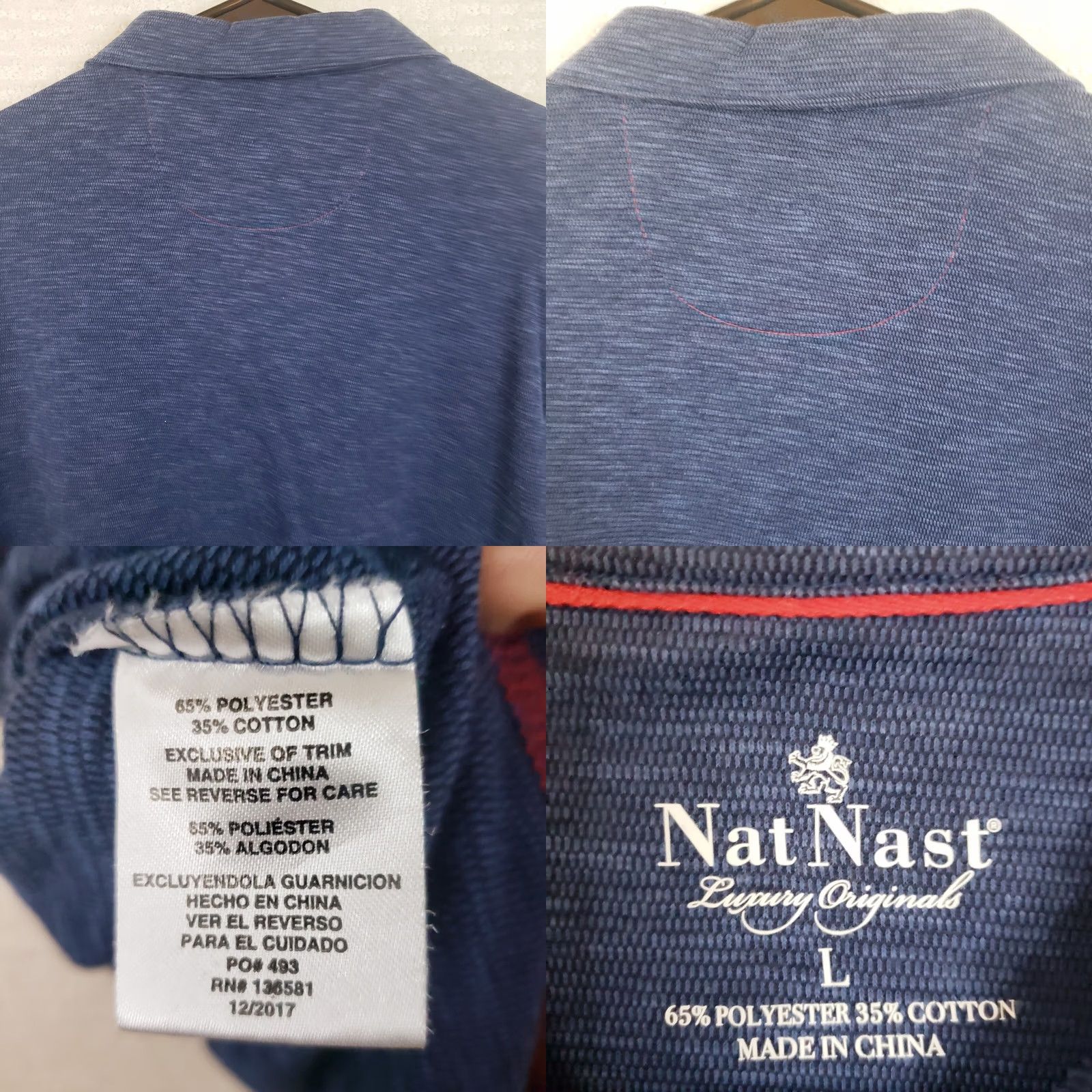 Nat Nast VINTAGE Nat Nast Luxury Polo Shirt Mens L Blue Red Trim Short Sleeve Size US L / EU 52-54 / 3 - 8 Thumbnail