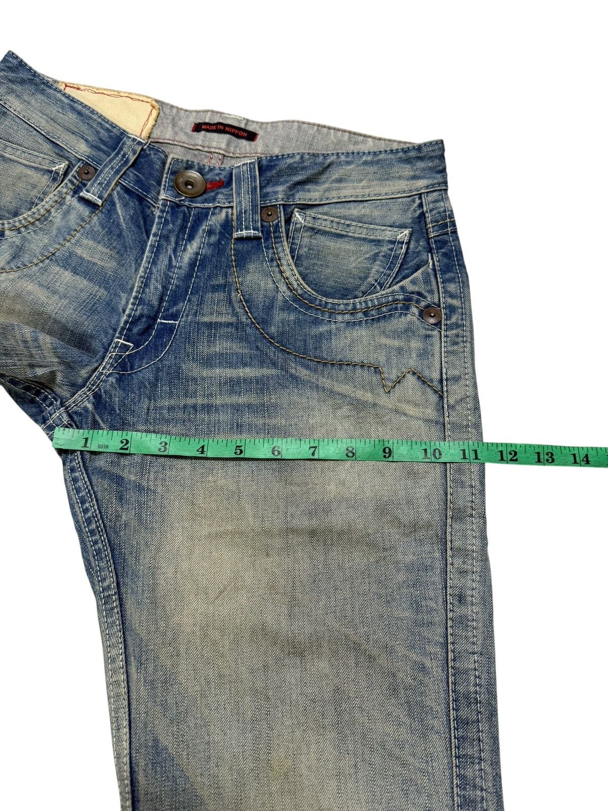 Japanese Brand Flared Jeans Blue Way Japan Acid Wash Rare Design Boot Cut Size US 30 / EU 46 - 12 Thumbnail