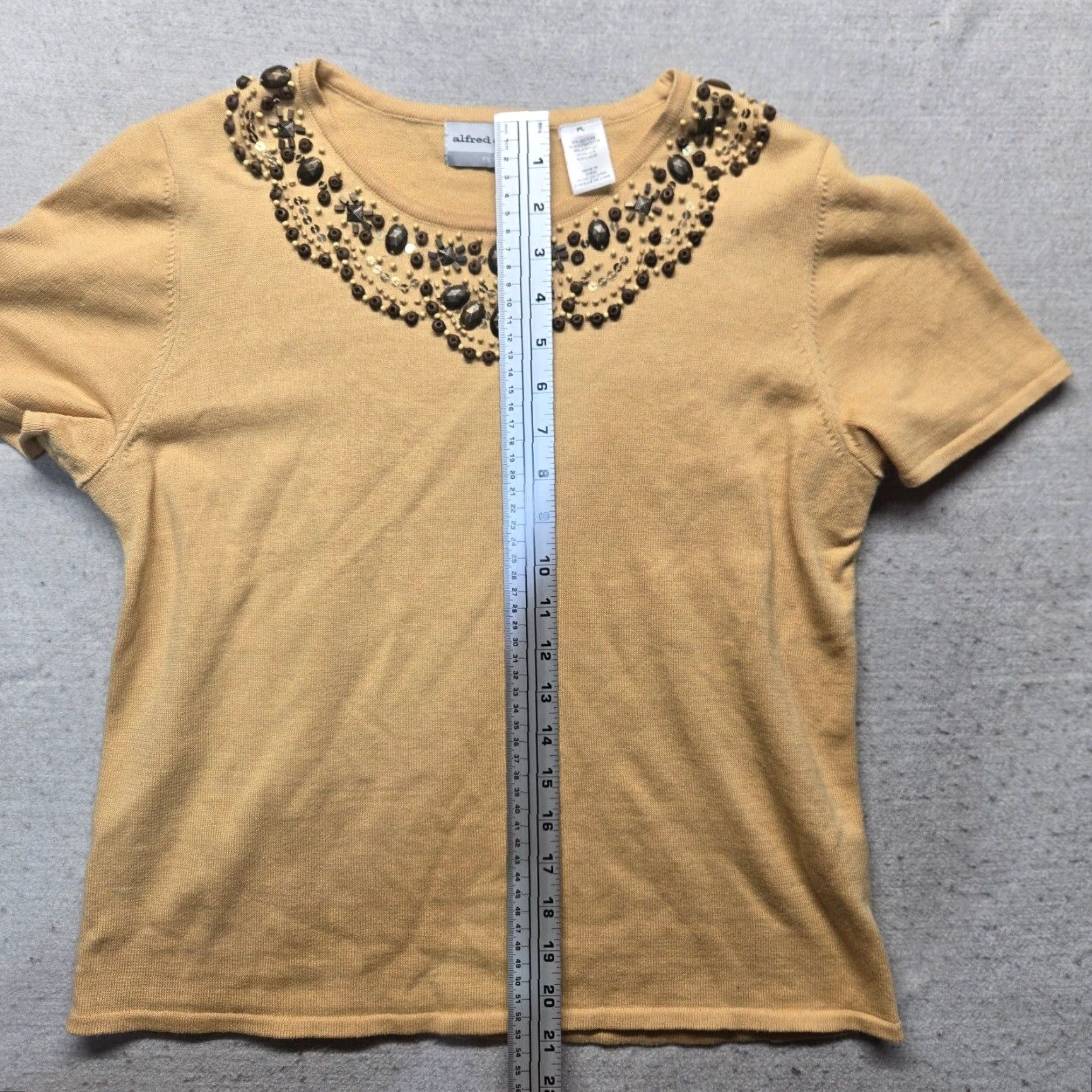Vintage Alfred Dunner Brown Sweater Short Sleeve Pullover Adult Women's Petite Large Size L / US 10 / IT 46 - 6 Thumbnail