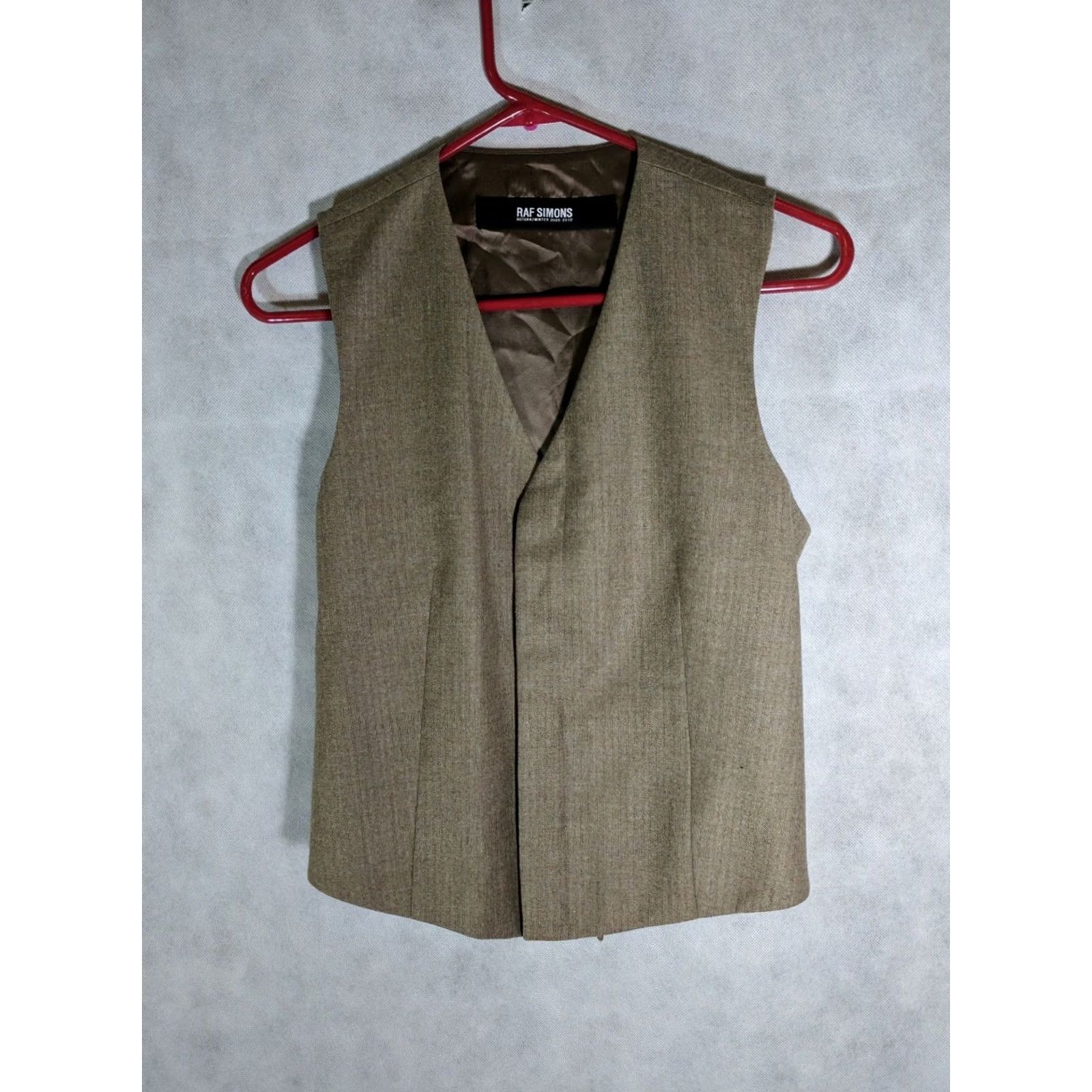 Raf Simons VINTAGE Raf Simons Vest Striped Wool 46 Beige Sample 2010 Waistcoat Mens Size US S / EU 44-46 / 1 - 2 Thumbnail