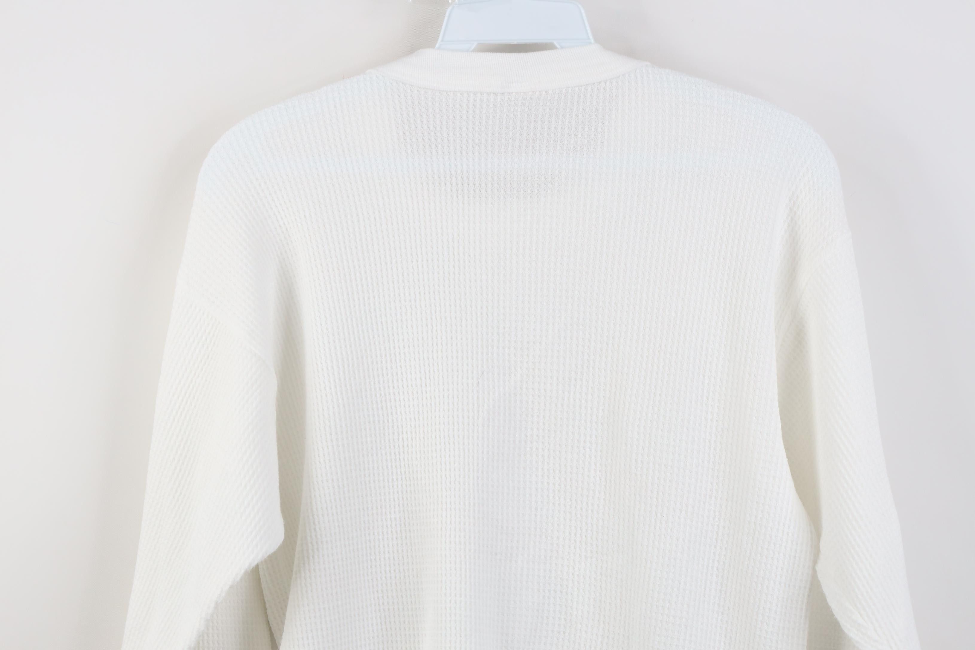 Hanes Vintage 80s 90s Hanes Waffle Knit Long Sleeve T-Shirt White Size US L / EU 52-54 / 3 - 9 Thumbnail
