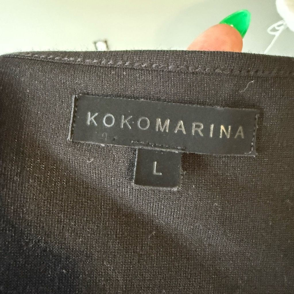 The Unbranded Brand Kokomarina Gray and Black Long Sleeve Sheath Dress Size L / US 10 / IT 46 - 3 Thumbnail