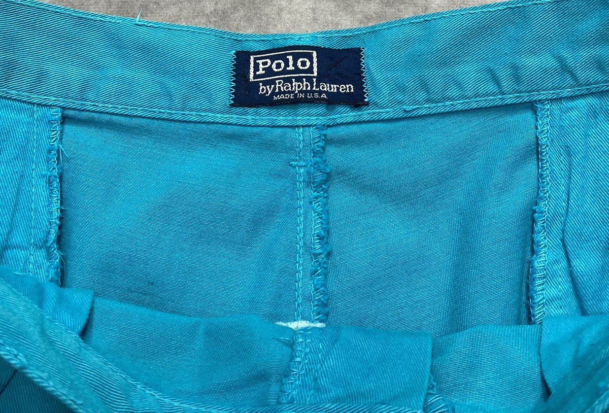Polo Ralph Lauren 80’s Vintage Polo Ralph Lauren Aqua Blue Chino Shorts Size US 36 / EU 52 - 2 Thumbnail