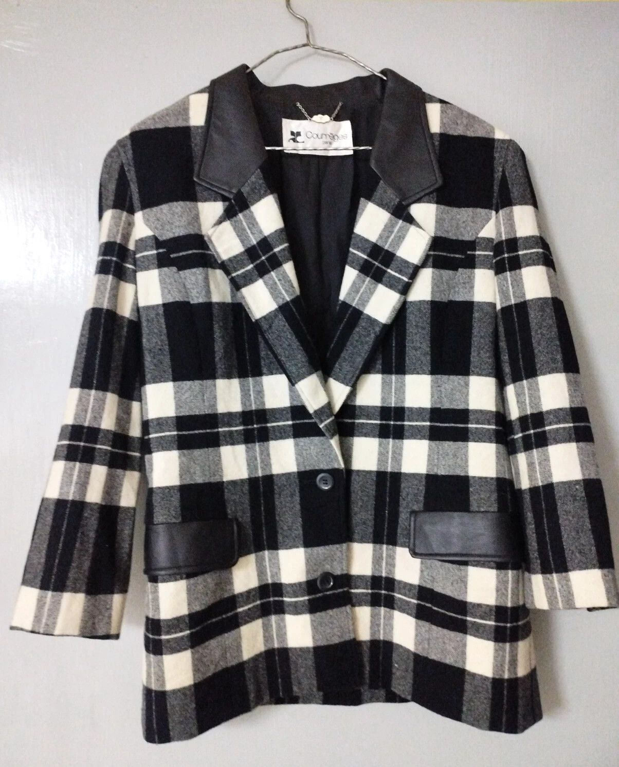 Courreges × Vintage COURREGES PARIS Women Plaid Jacket Size 9AR Retro Japan Size M / US 6-8 / IT 42-44 - 3 Thumbnail