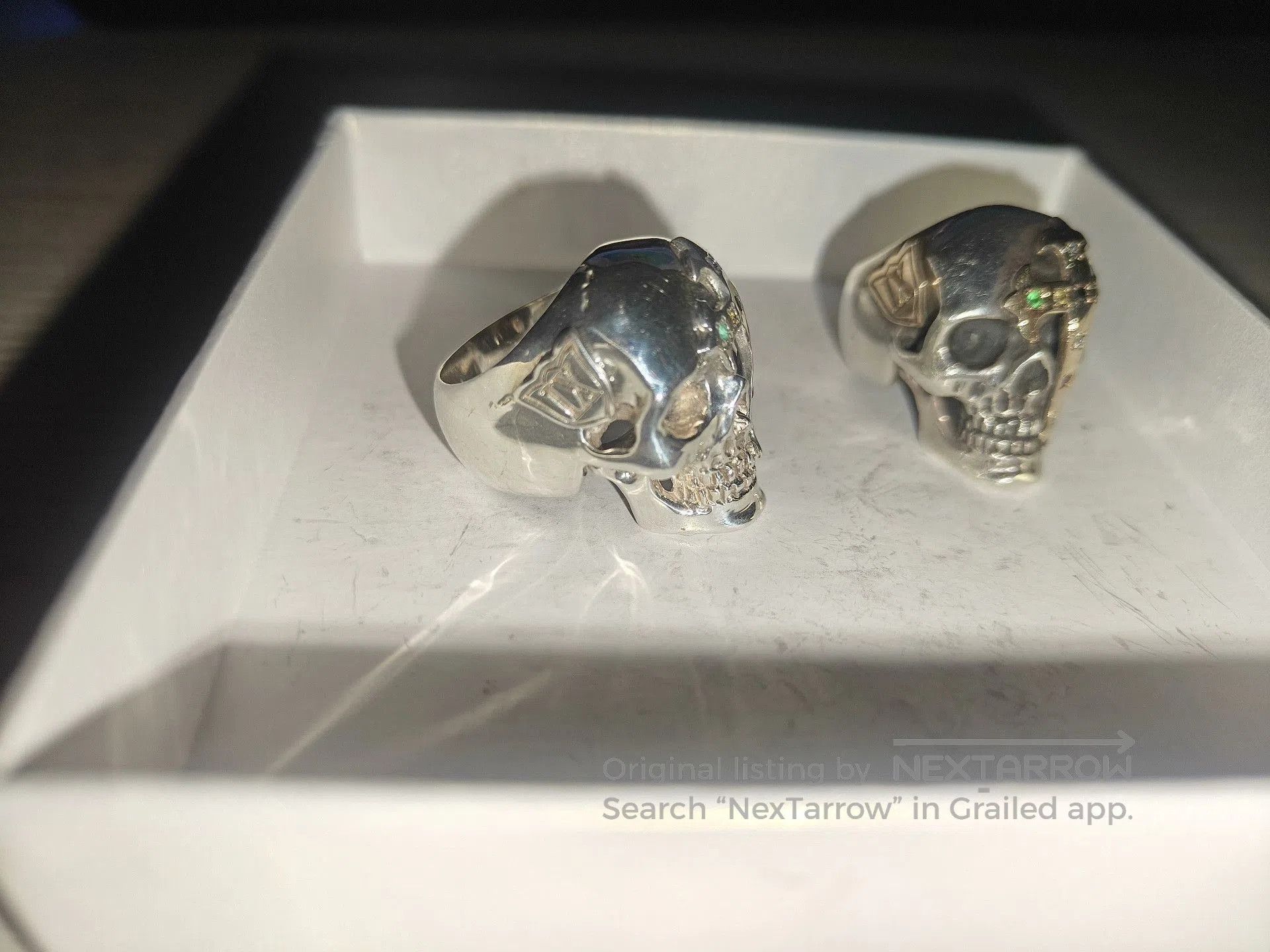 Number (N)ine Number (n)ine x Magical Design Skull Silver Cross Ring. Size ONE SIZE - 4 Thumbnail