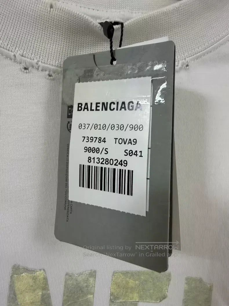 Balenciaga Balenciaga Tape Logo Short Sleeve T-Shirt Size US S / EU 44-46 / 1 - 5 Thumbnail
