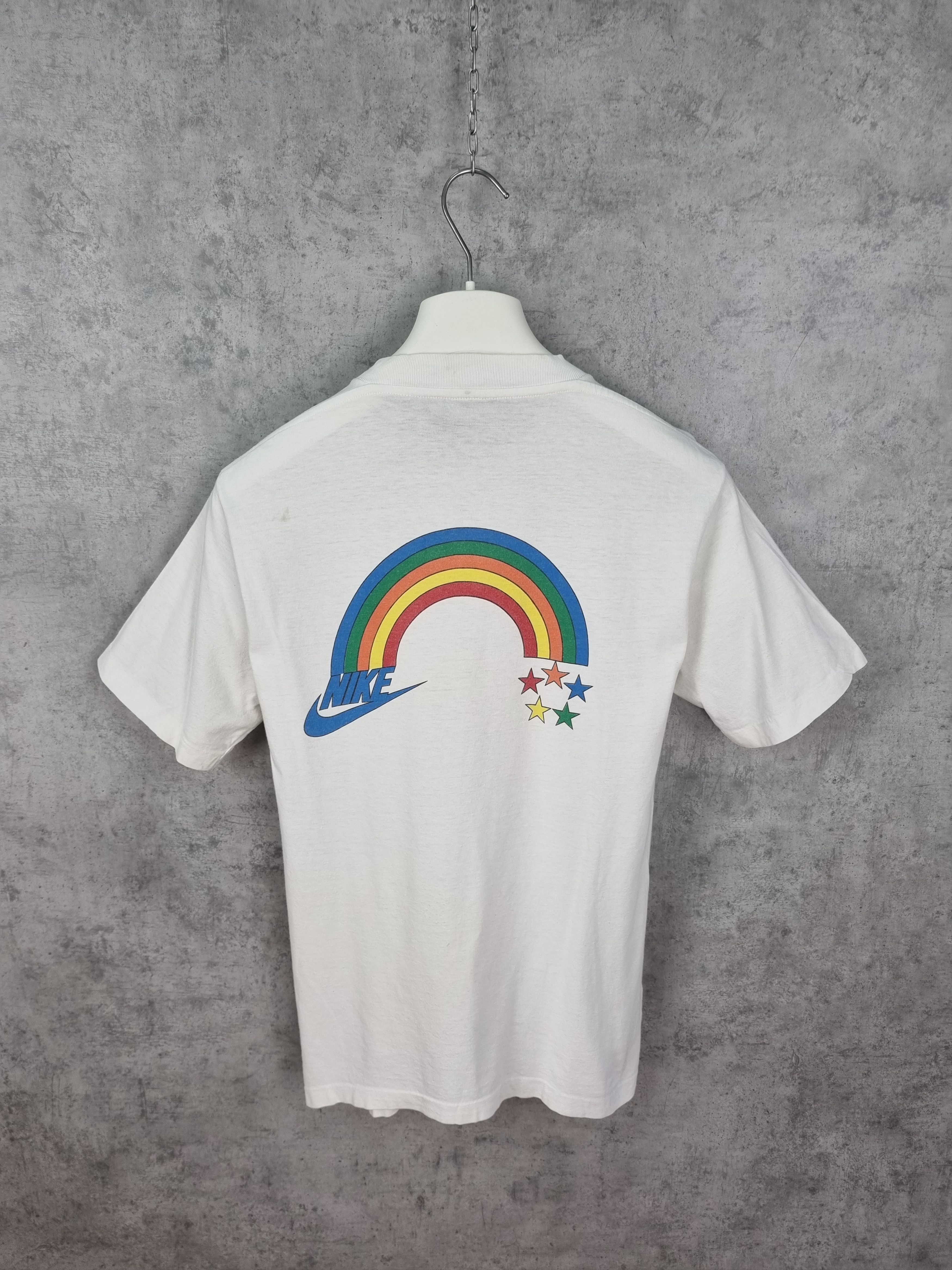 Vintage 🌈 90s Single Stitch Rainbow Nike Print Rare Tee Shirt Size S / US 4 / IT 40 - 1 Thumbnail