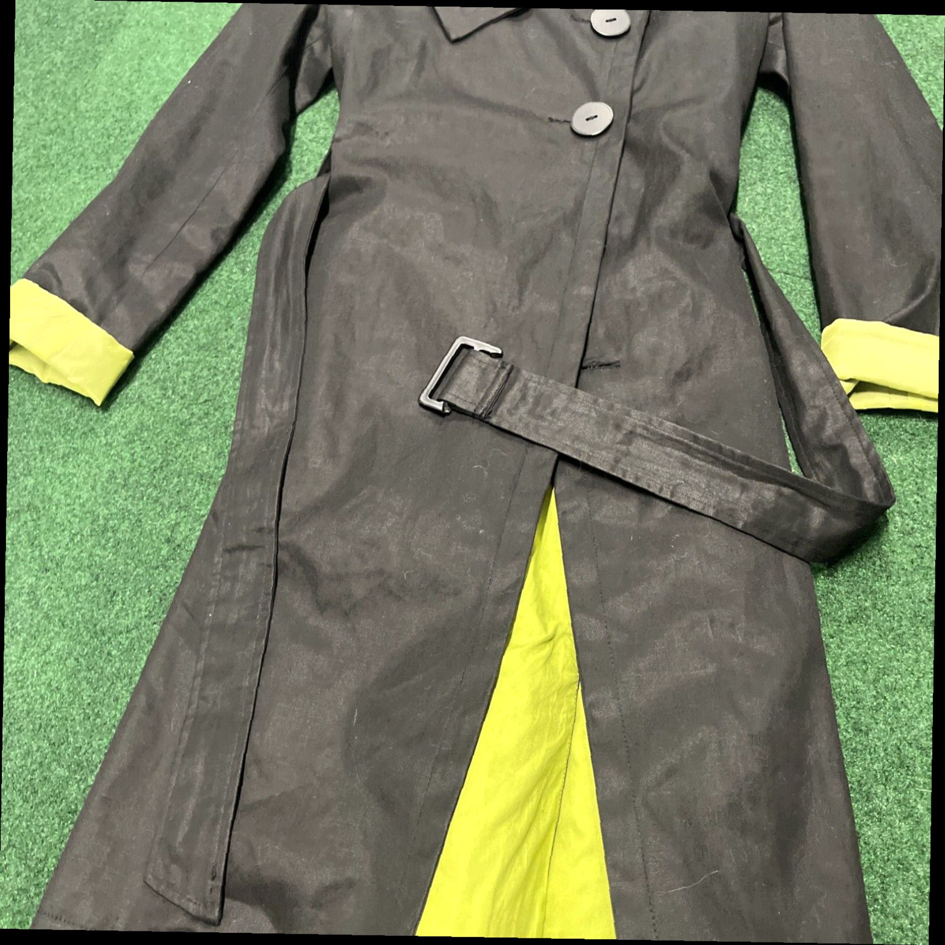 Vintage Soia & Kyo Black Long Trench Coat Jacket, Size Medium Size M / US 6-8 / IT 42-44 - 4 Thumbnail