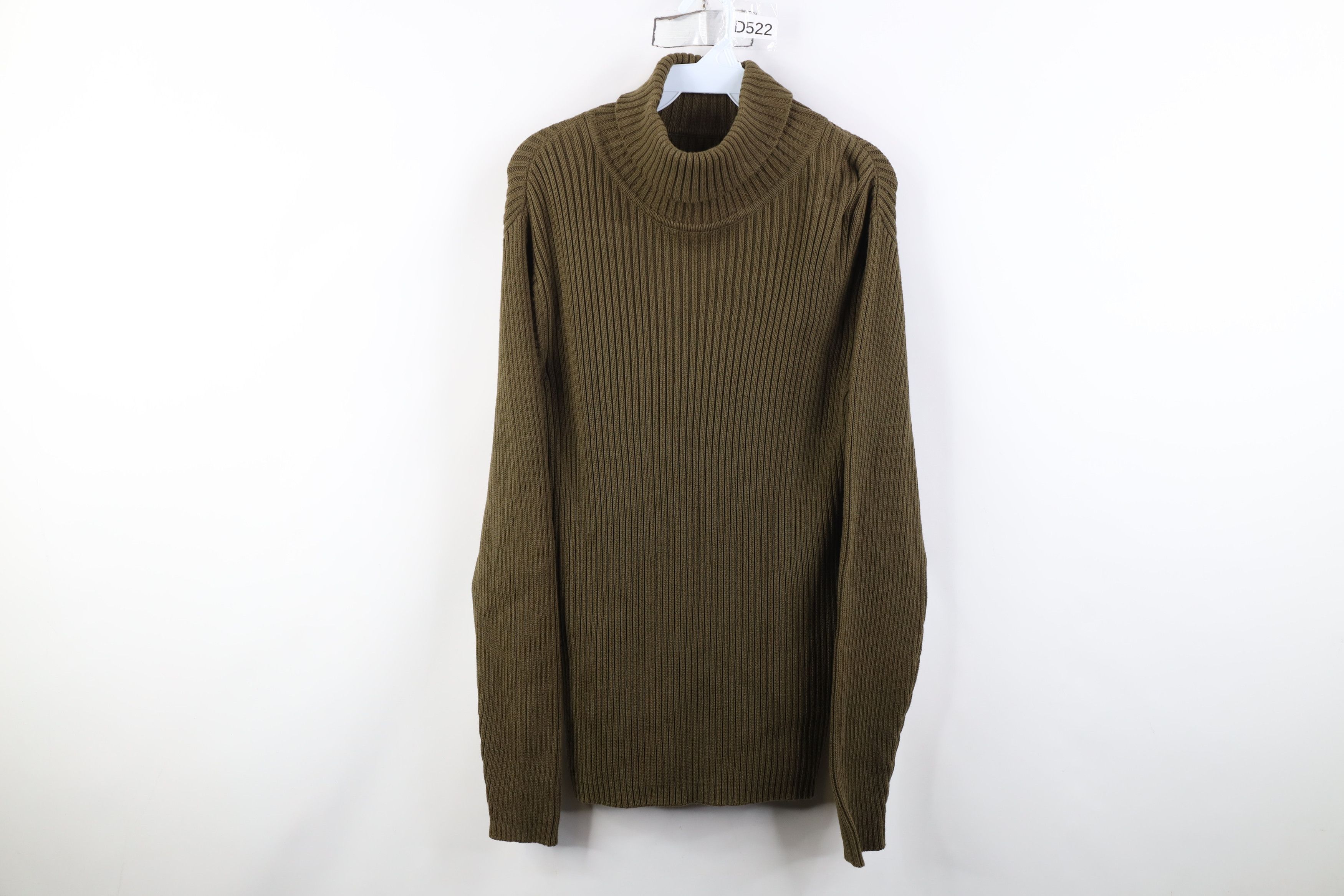 Vintage Vintage 90s Streetwear Cotton Ribbed Knit Turtleneck Sweater Size US M / EU 48-50 / 2 - 1 Thumbnail