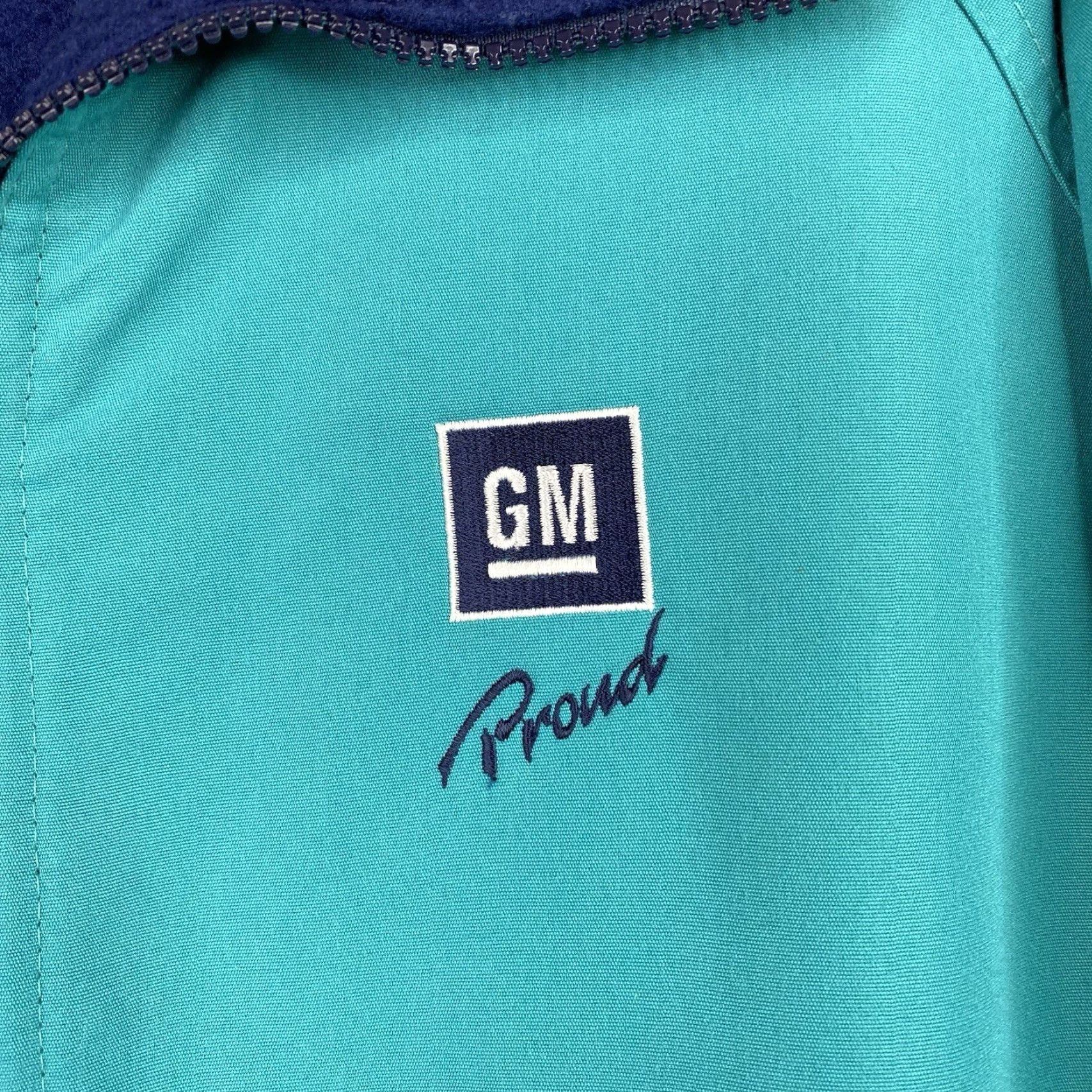 Vintage VTG Sportsmaster Jacket Mens XL Turquoise Blue Bomber Jacket Stripes Logo Zipper Full Zip Pockets Cars Theme Office/Travel Casual Size US XL / EU 56 / 4 - 3 Thumbnail