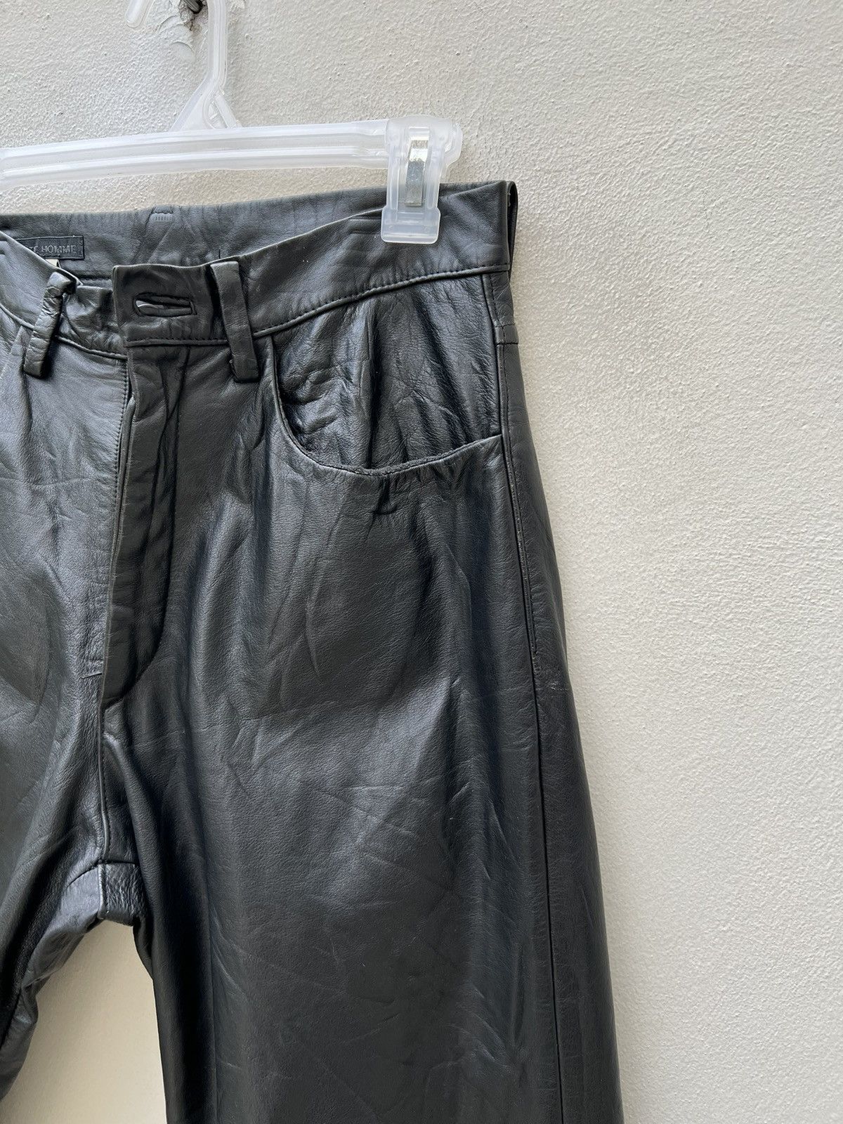 Leather Vintage Tete Homme Japan Patina Black Cowhide Leather Pant Size US 28 / EU 44 - 12 Thumbnail