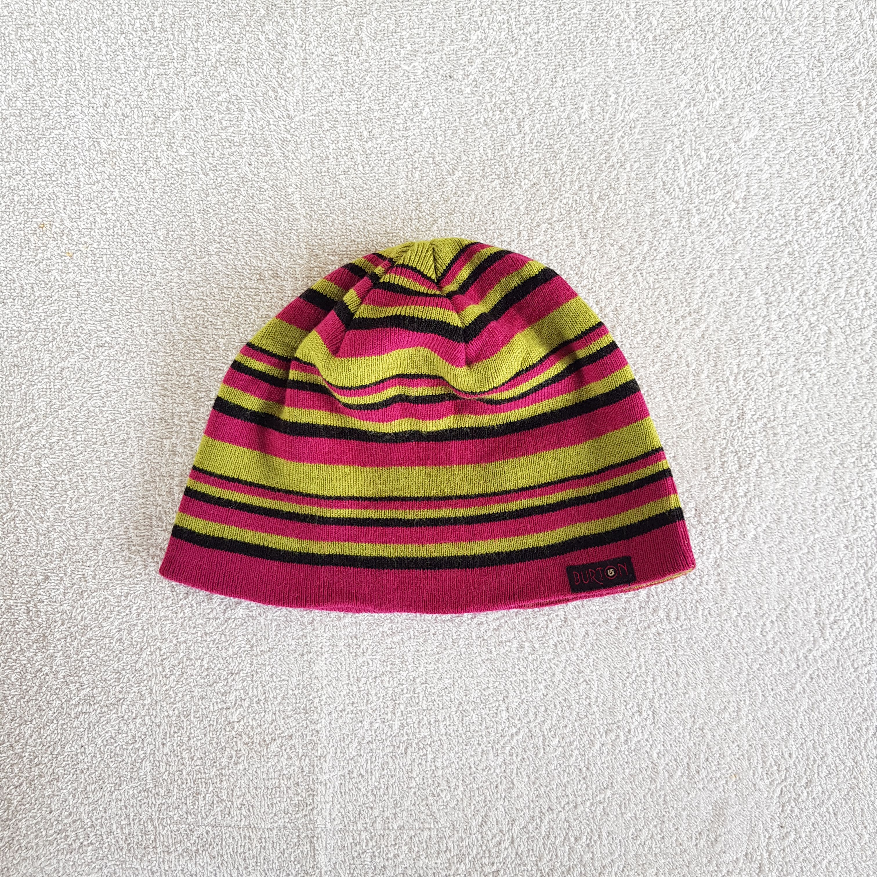 Burton Vintage Burton Fleece Beanie 90s Stripe Snow Caps Hats Size ONE SIZE - 6 Thumbnail
