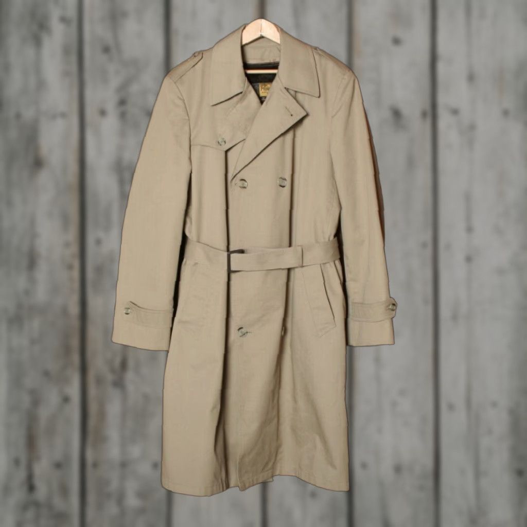 Vintage VINTAGE Prange's Beige Belted Trench Coat Overcoat Mens Sz. 40L Long Double Breasted Fur Liner Size US XXS / EU 40 - 1 Thumbnail