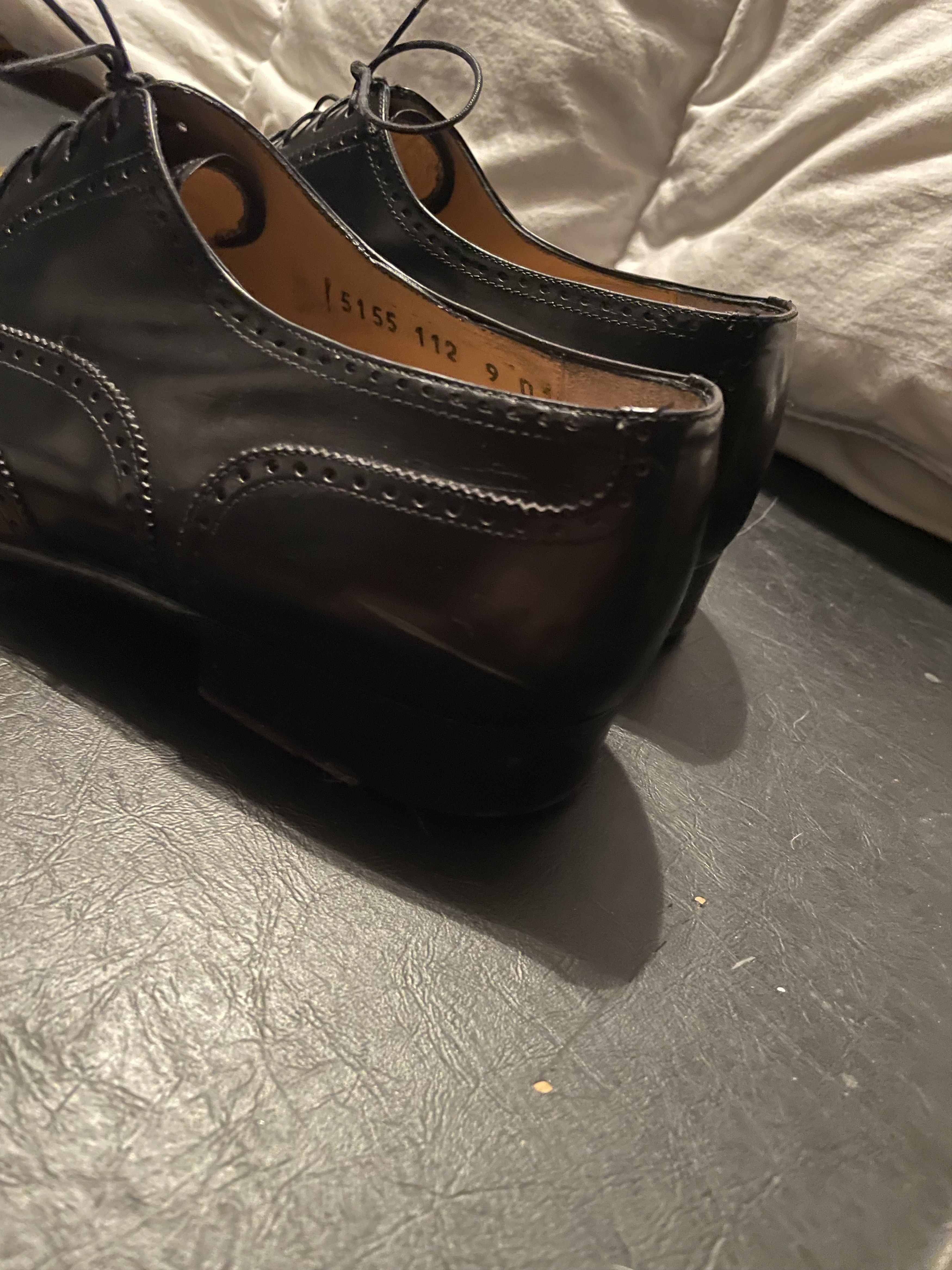 Salvatore Ferragamo Black Leather Wingtip Oxford Shoes 9