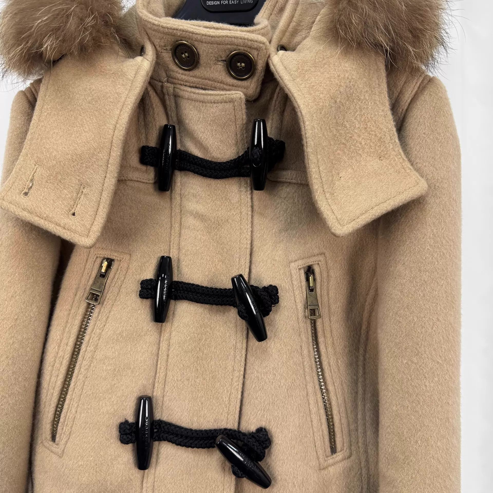 Burberry BURBERRY Check Camel-Button Wool Coat Women's UK10 99 New Size M / US 6-8 / IT 42-44 - 3 Thumbnail