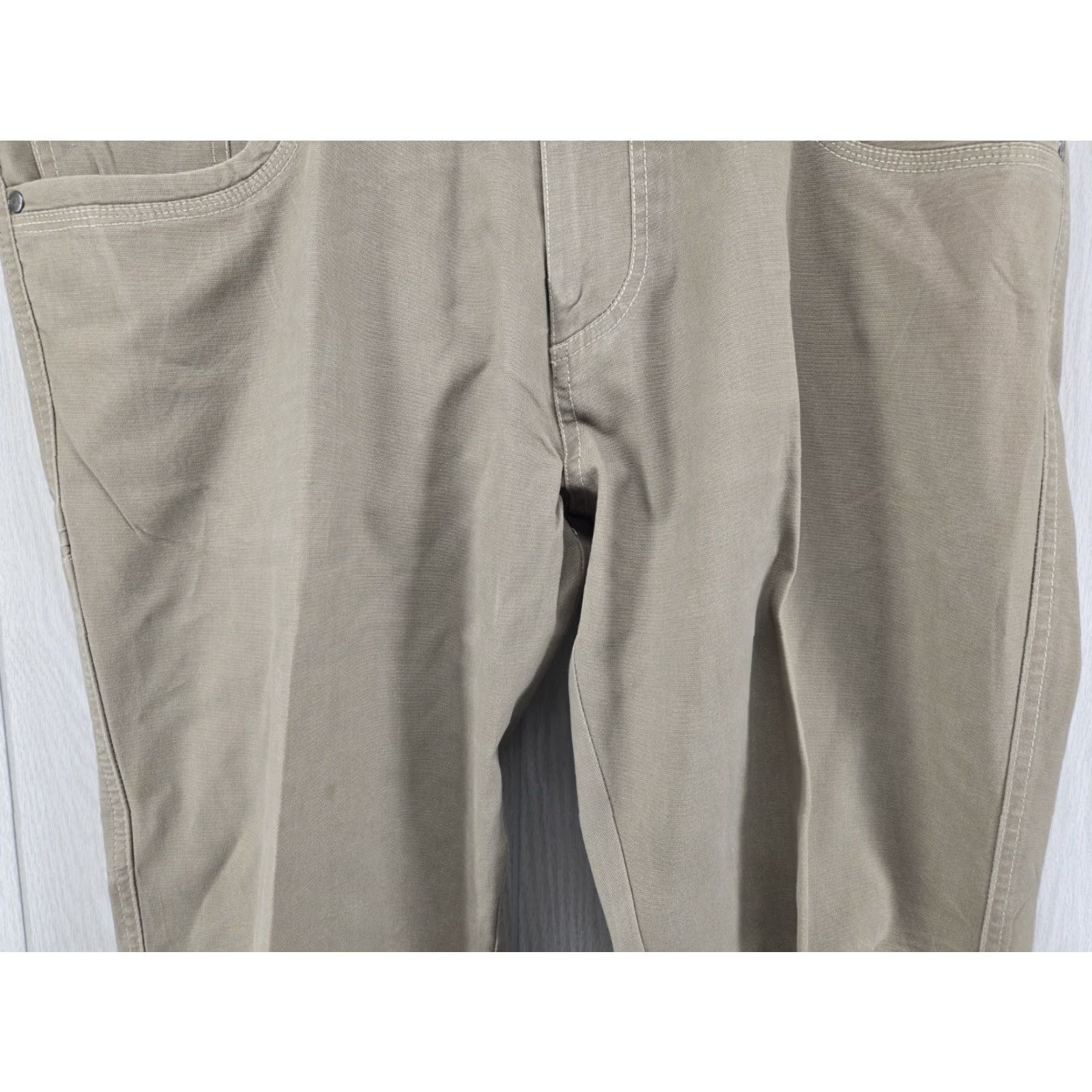 Vintage Kuhl Pants Mens 38x30 Khaki Tan Brown Kanvus Jean Hiking Outdoor Cargo Stripe? Cad Size US 38 / EU 54 - 3 Thumbnail
