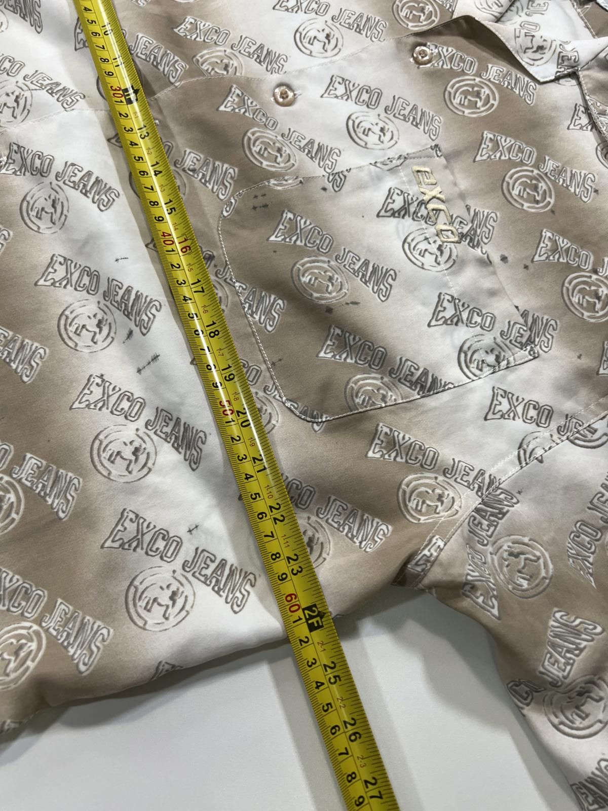 Other EXCO JEANS Men's Casual Button-Up Shirt Beige Gradient Print Size US L / EU 52-54 / 3 - 6 Thumbnail