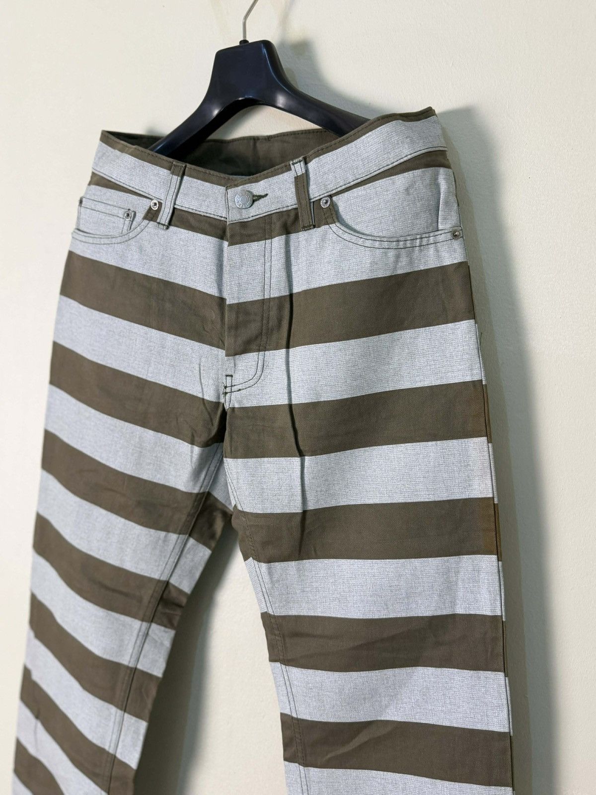 Helmut Lang Helmut Lang A/W 1999’s Olive Striped Prisoners Pants Size US 31 - 3 Thumbnail