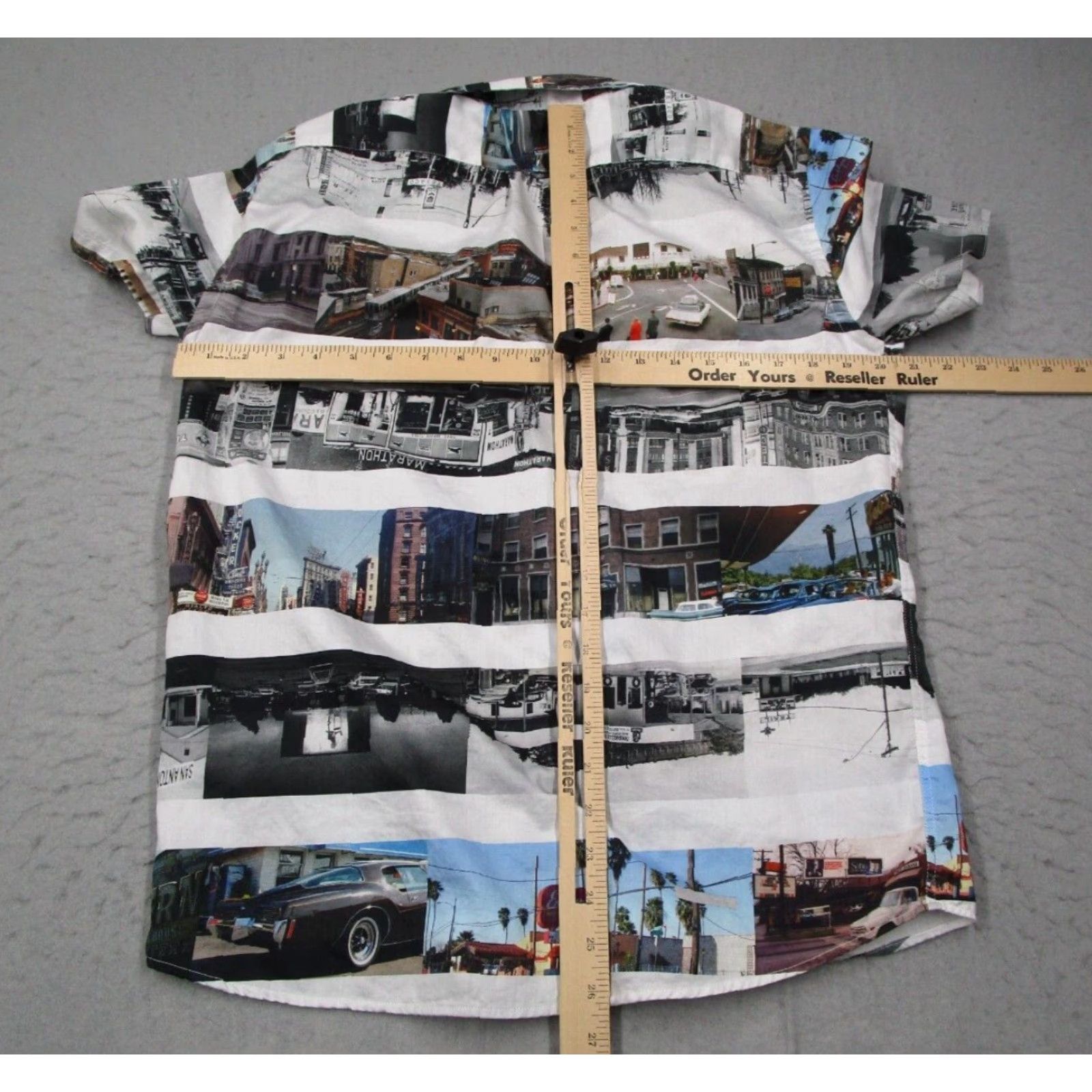 UNTUCKit VINTAGE UNTUCKit Men's Shirt Short Sleeve Button-Up Cotton Blend Geometric Art 90s White Large Size US L / EU 52-54 / 3 - 5 Thumbnail