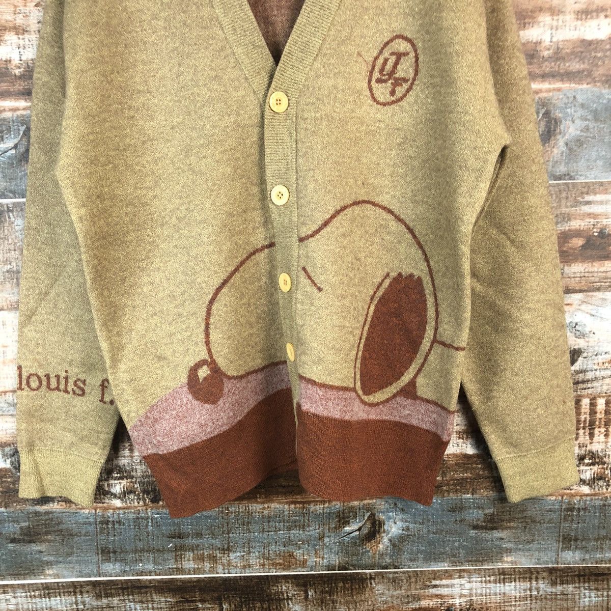 Japanese Brand DL Jean Louis Fradet Beige Cardigan Knitwear #C745 Size US M / EU 48-50 / 2 - 6 Thumbnail