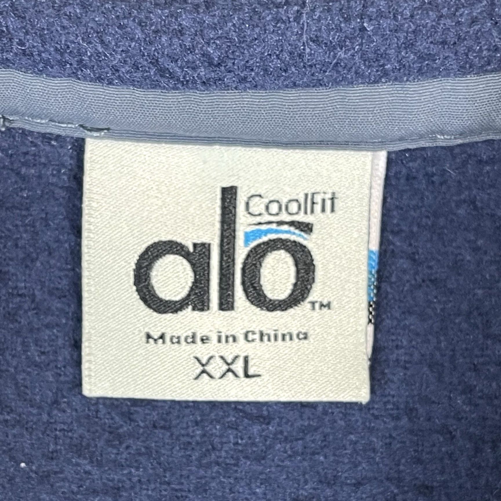 Alo ALO Yoga Pullover Mens 2XL Blue CoolFit 1/4 Zip Fleece Long Sleeve Regular Fit Sweatshirt - Men - Mock Neck - Zip - Logo - 2020s - Outdoor - Sports Size US XXL / EU 58 / 5 - 3 Thumbnail