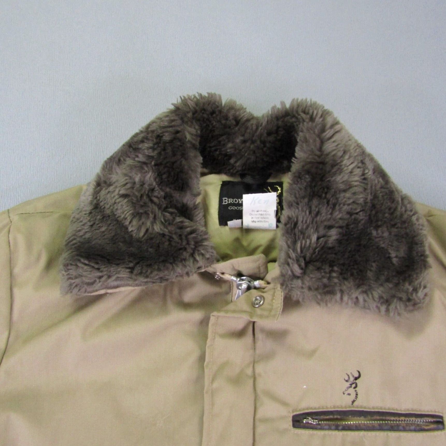 Vintage VINTAGE Browning Jacket Mens 38 Beige Tan Goose Down Faux Fur Trim Parka Coat Jacket Size US XXS / EU 40 - 2 Thumbnail