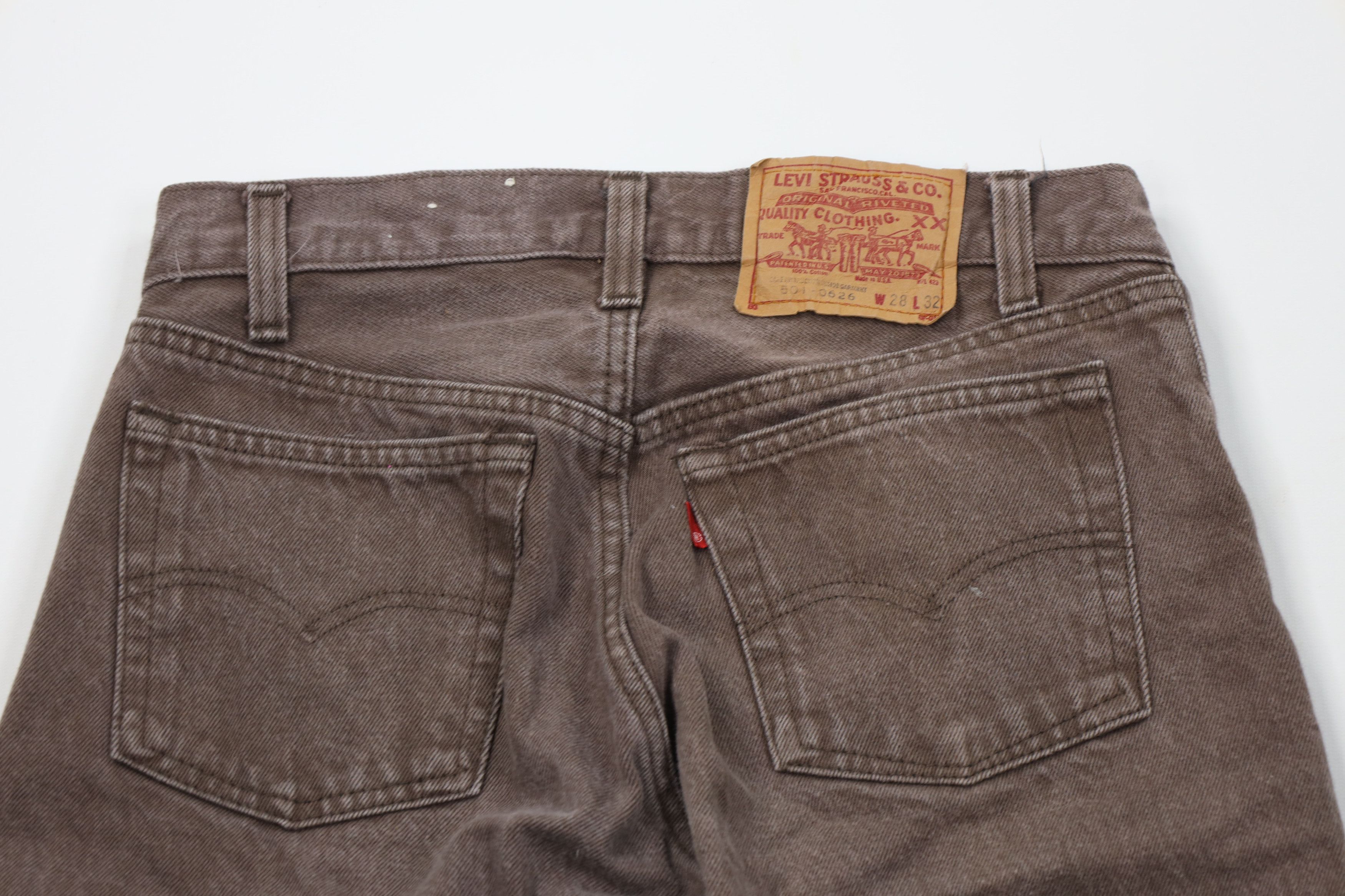 Levi's Vintage 80s Levis 501xx Button Fly Original Jeans Brown USA Size US 28 / EU 44 - 12 Thumbnail