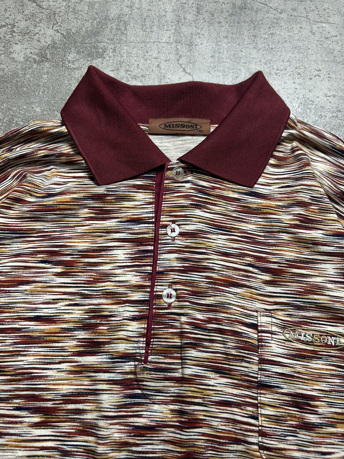 Missoni Y2K Missoni Abstract Classic Long Sleeve Polo Shirt Size US L / EU 52-54 / 3 - 4 Thumbnail