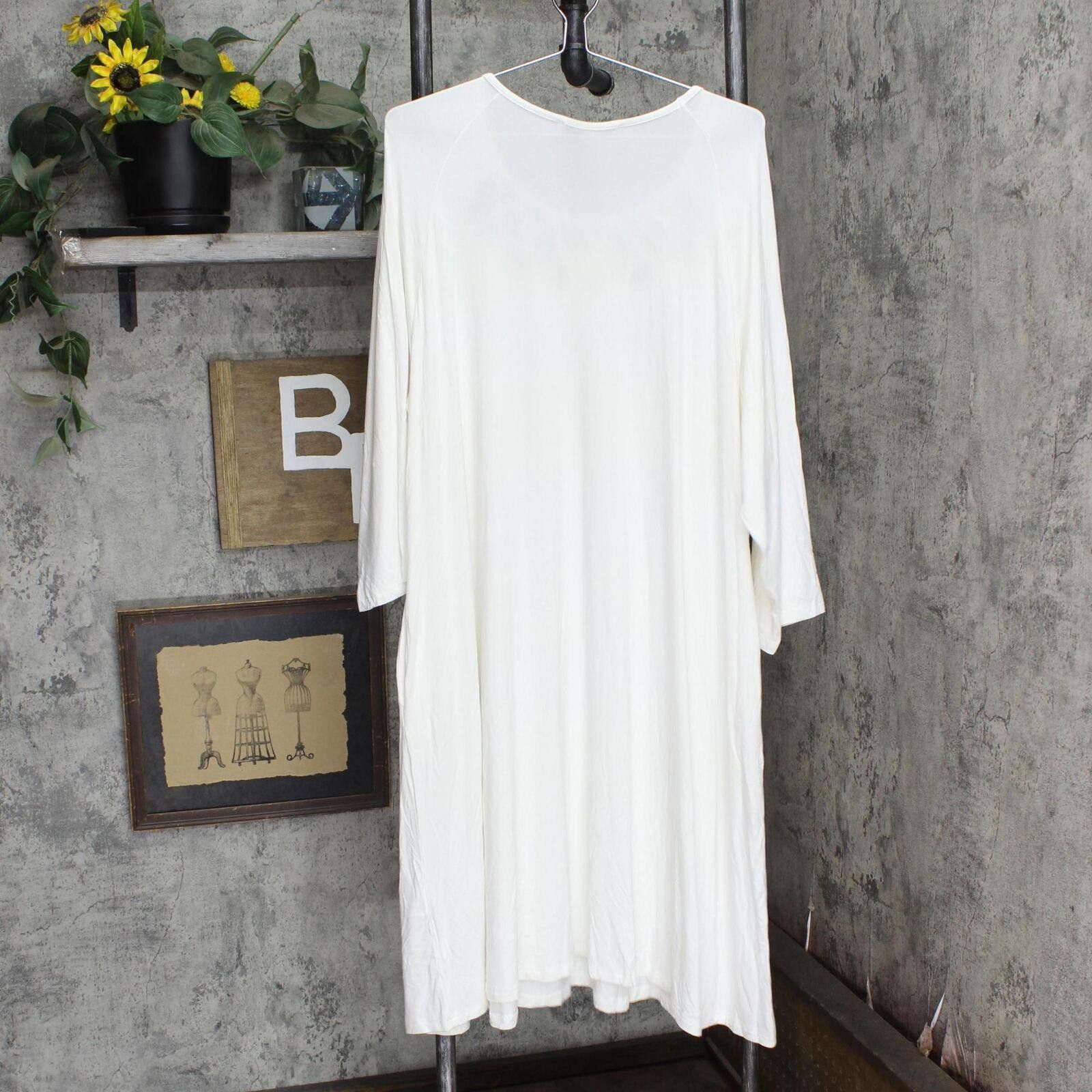 White Mark NWT White Mark Size 3/4 Sleeve Swing Dress PS13339 3X White Size 3XL / US 20-22 - 2 Thumbnail