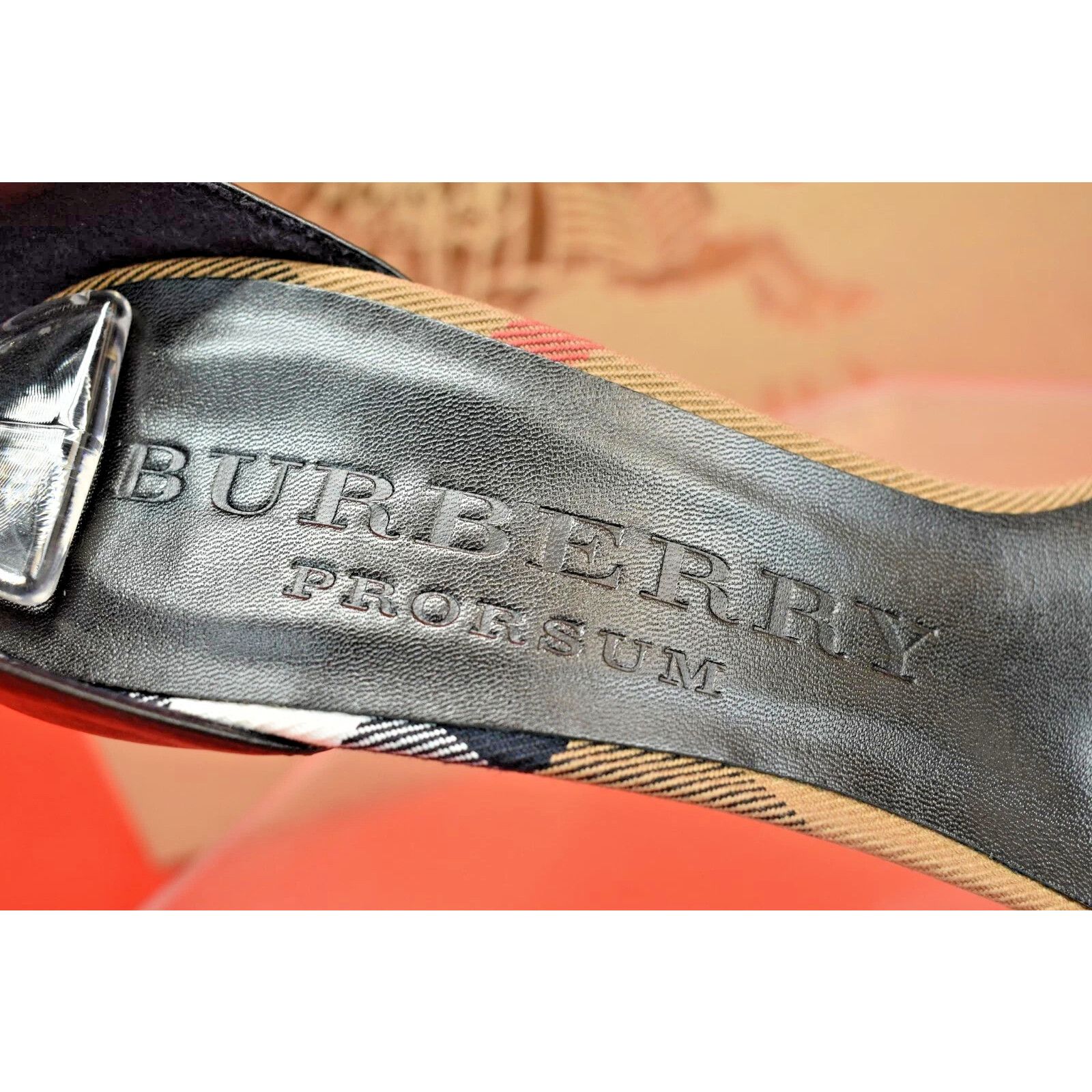Burberry BURBERRY HOBART BLACK LEATHER CHECK LASER SANDALS PUMPS 40.5 Size US 10.5 / IT 40.5 - 8 Thumbnail