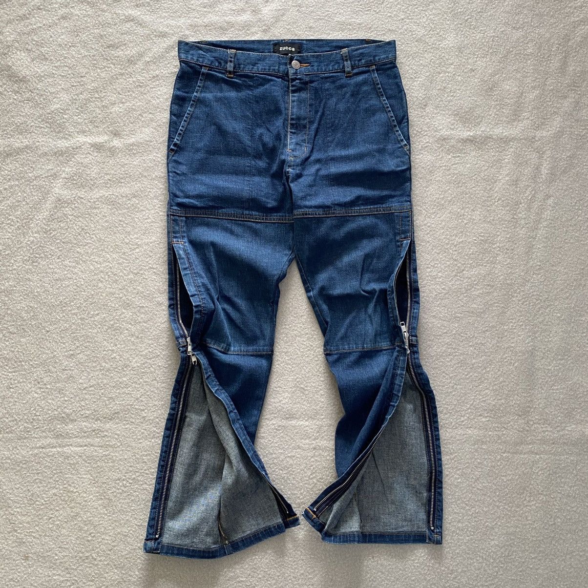 CABANE de ZUCCa × Issey Miyake × Japanese Brand Cabane De Zucca Issey Miyake Zipper Side Denim Jeans Size 31" - 1 Thumbnail