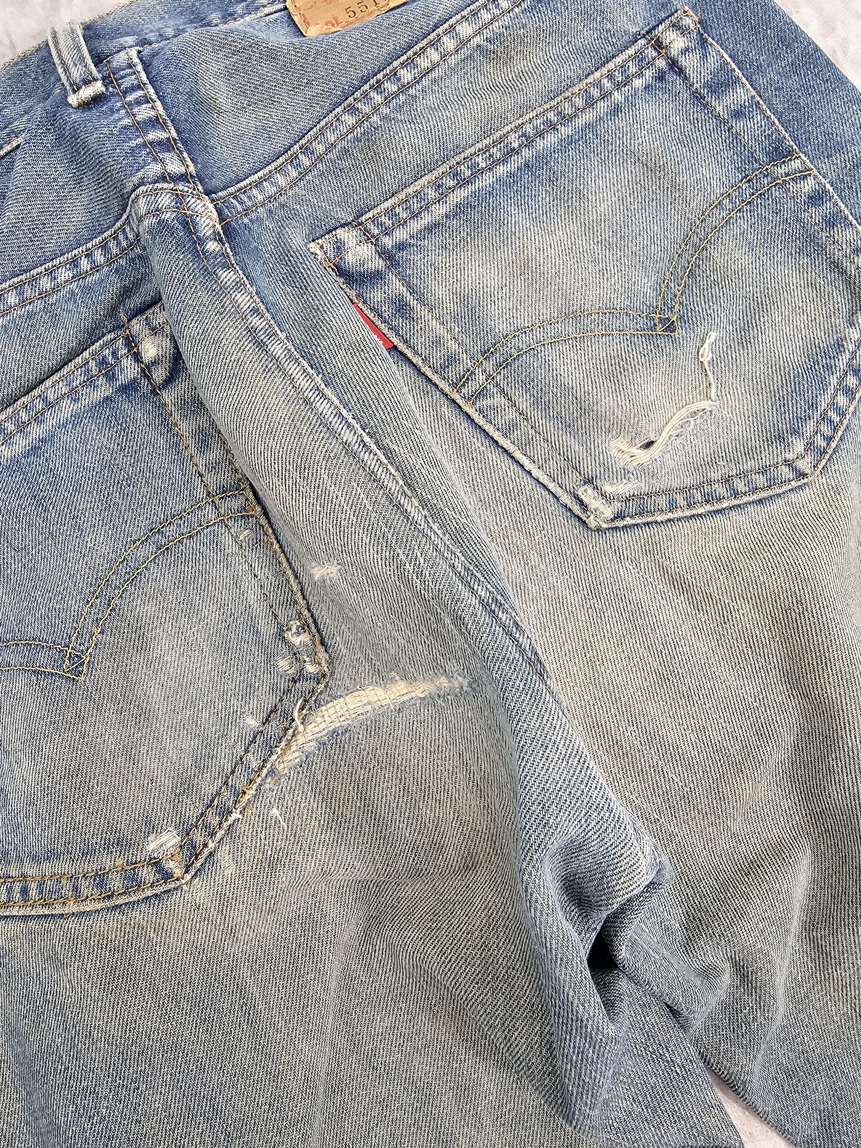 Levi's Vtg LEVIS 551 Z Ripped Selvedge Redline Big E Jeans L0452 Size US 30 / EU 46 - 19 Thumbnail