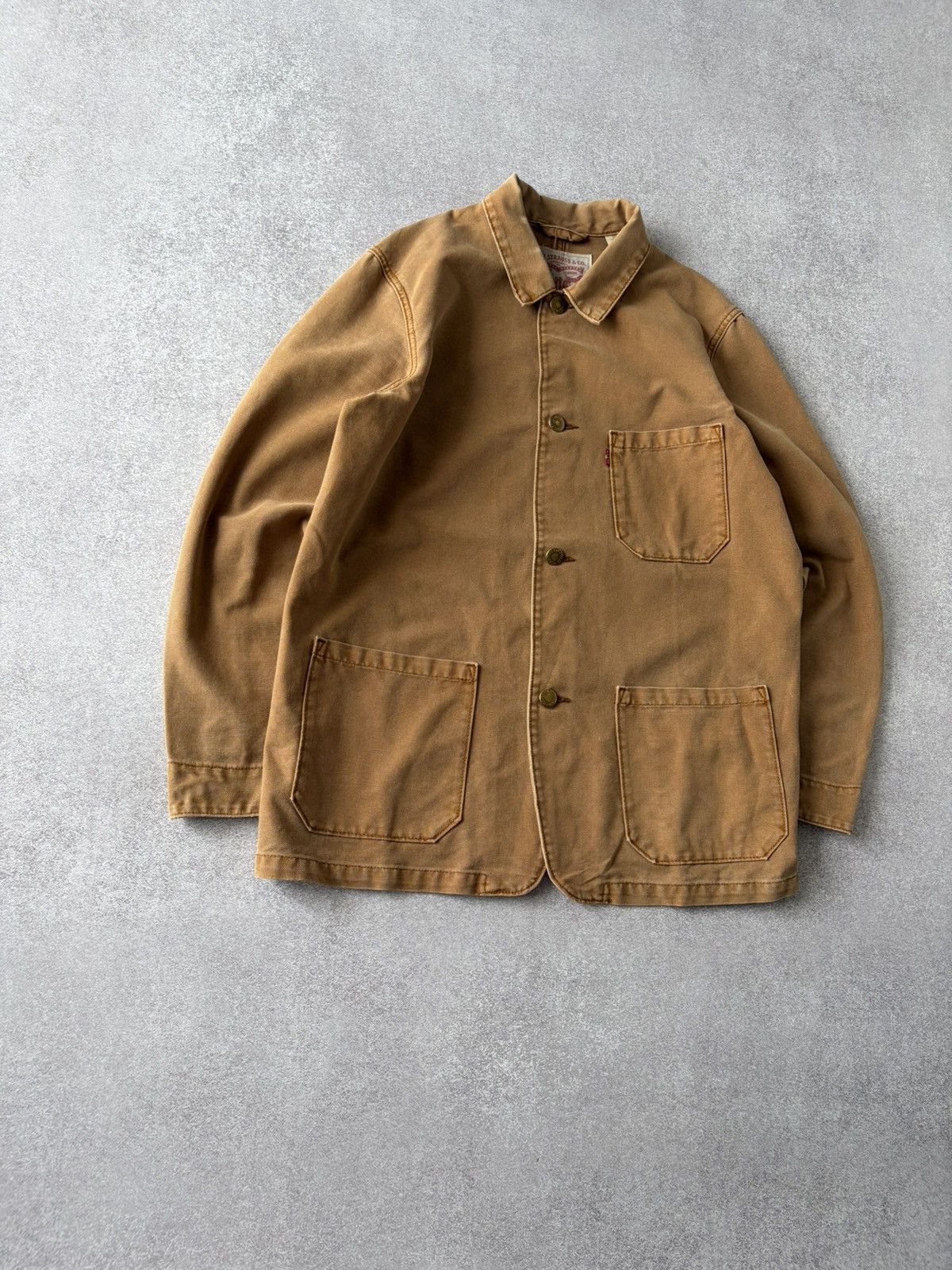 Levi's Levi's Engineers Chore Work Distressed Feded Canvas Jacket Size US L / EU 52-54 / 3 - 3 Thumbnail