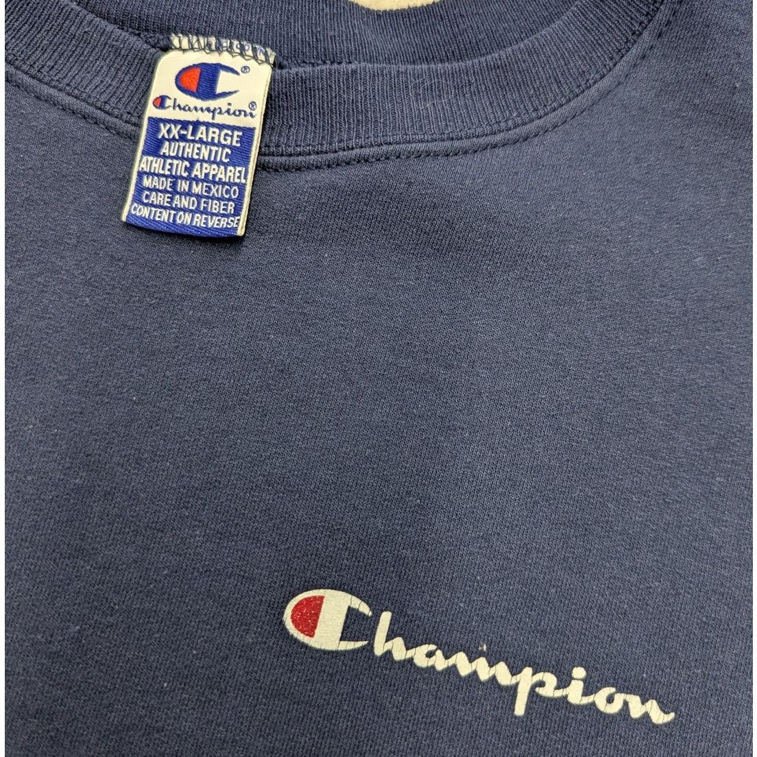 Champion × Essentials × Vintage Vintage Champion Navy Blue essential crewneck sweater Size US XXL / EU 58 / 5 - 2 Thumbnail