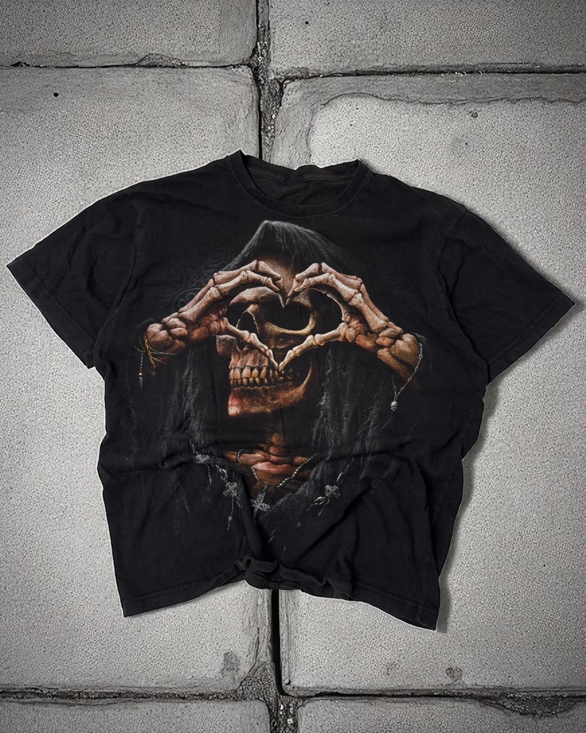 If Six Was Nine Vintage washed avant garde tee swag y2k skeleton 90s skate Size US M / EU 48-50 / 2 - 1 Thumbnail