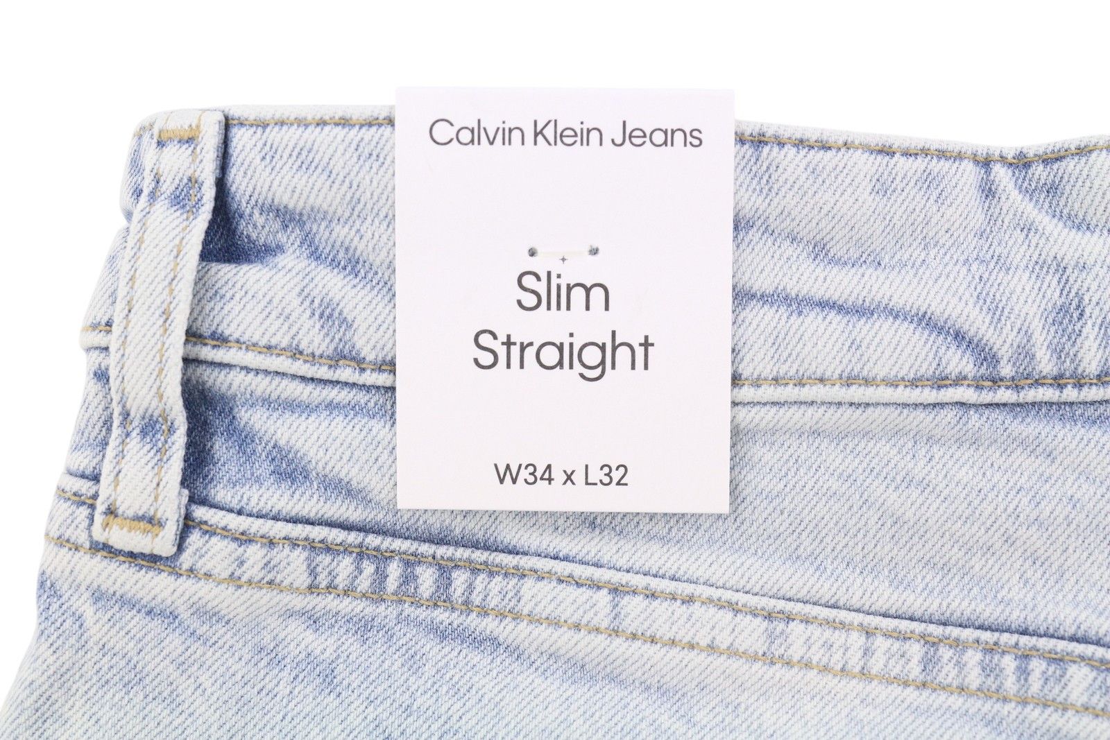 Calvin Klein SLIM STRAIGHT W34/L32 Blue Faded Zip Fly Jeans 87463 Size US 34 / EU 50 - 12 Thumbnail